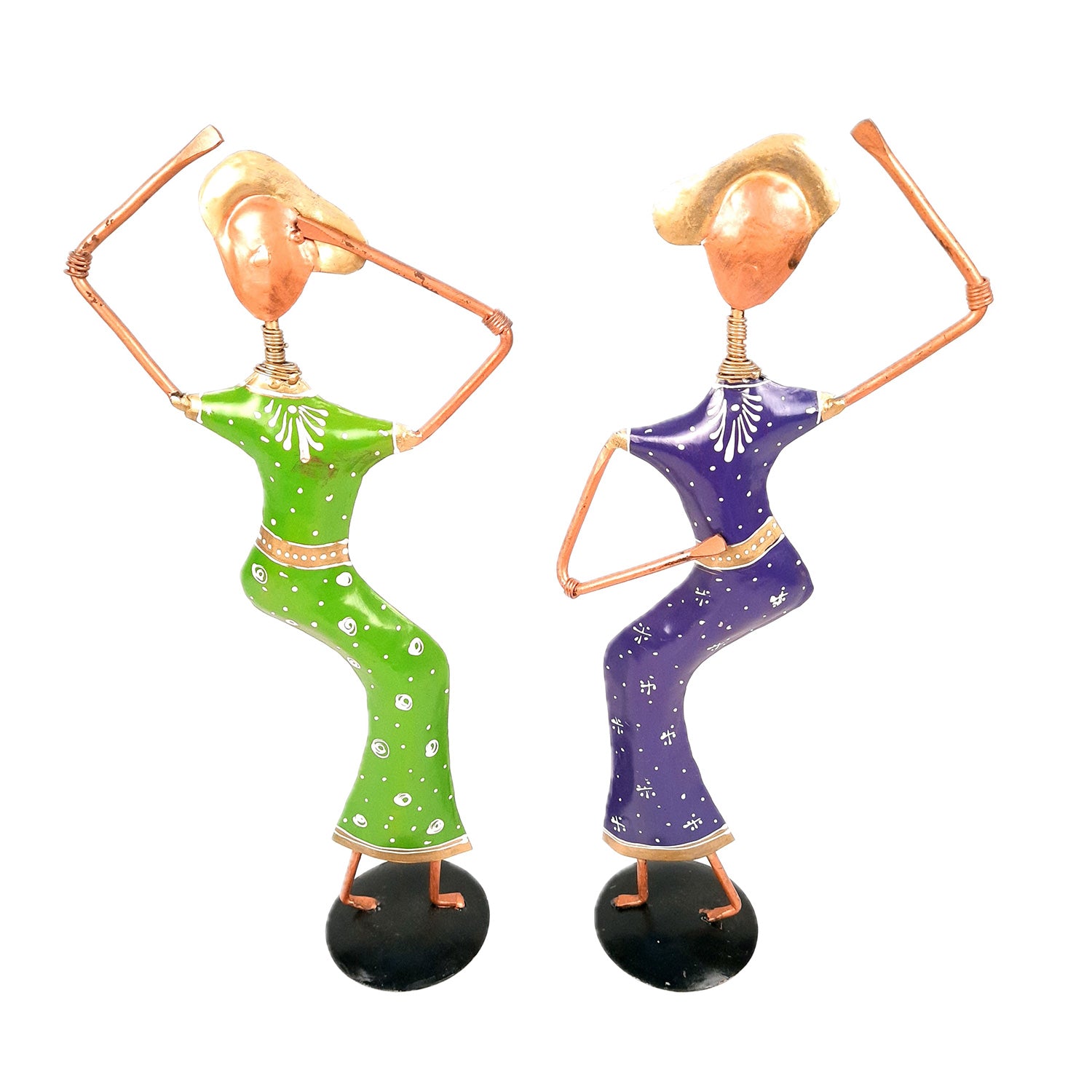 Showpiece Set - Dancing Girl Figurines | Decorative Showpieces - for Home, Bedroom, Living Room, Office Desk & Table | Gifts For Wedding, Housewarming - 15 Inch (Set of 2) - Apkamart