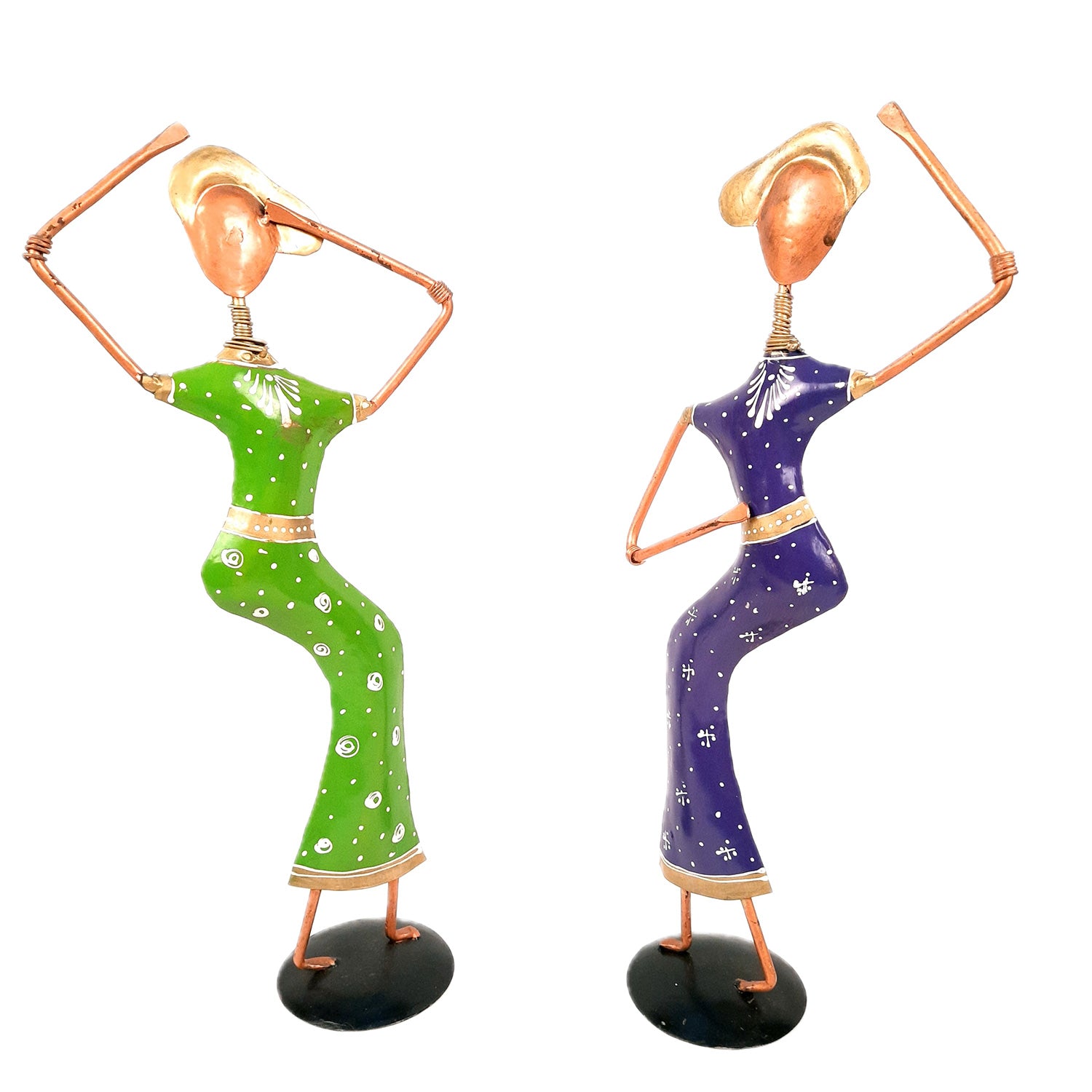 Showpiece Set - Dancing Girl Figurines | Decorative Showpieces - for Home, Bedroom, Living Room, Office Desk & Table | Gifts For Wedding, Housewarming - 15 Inch (Set of 2) - Apkamart