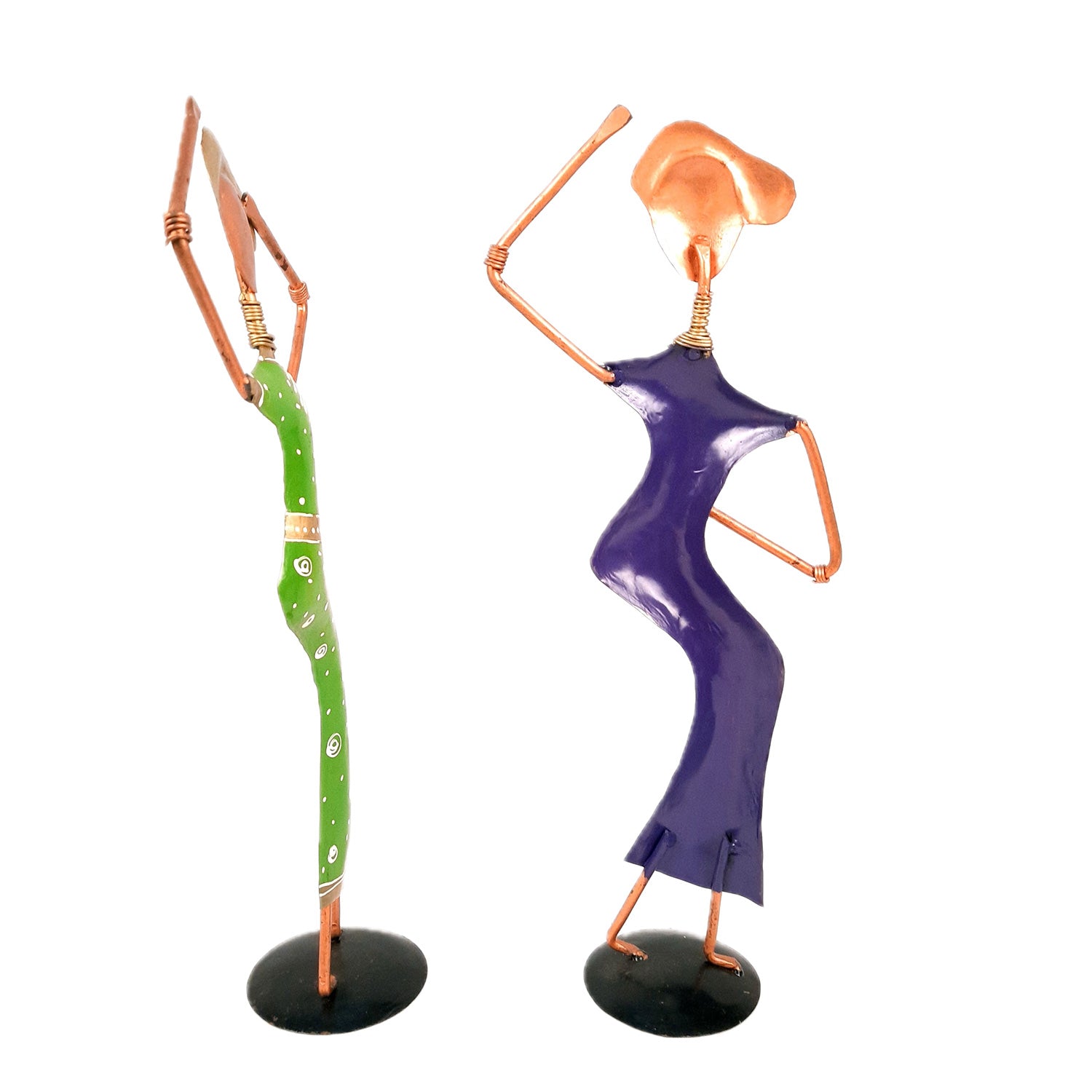 Showpiece Set - Dancing Girl Figurines | Decorative Showpieces - for Home, Bedroom, Living Room, Office Desk & Table | Gifts For Wedding, Housewarming - 15 Inch (Set of 2) - Apkamart