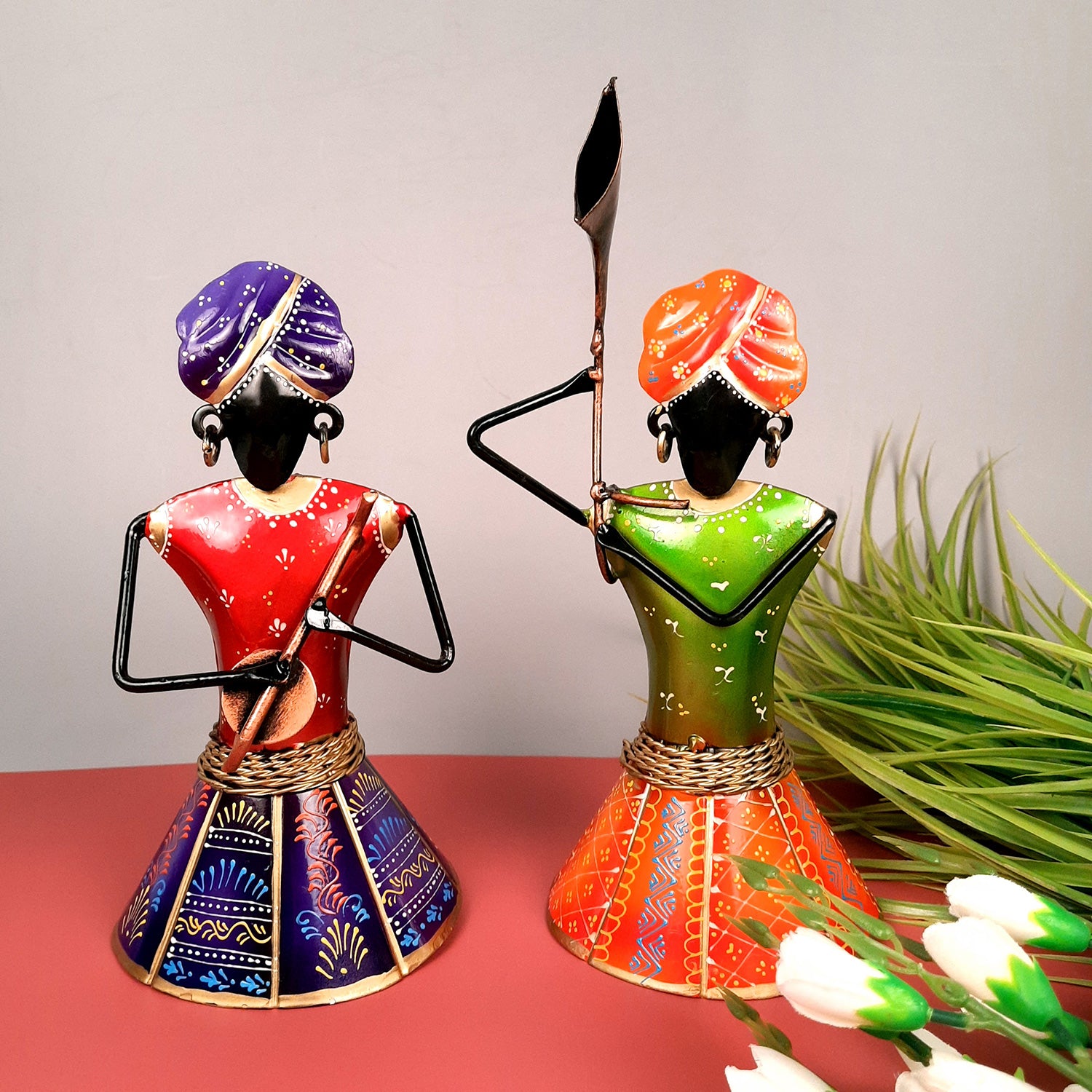 Showpiece Royal Musicians Set | Decorative Figurine - For Home, Table, Living Room & TV Unit | Showpieces For Gifts - 13 Inch (Set of 2) - Apkamart