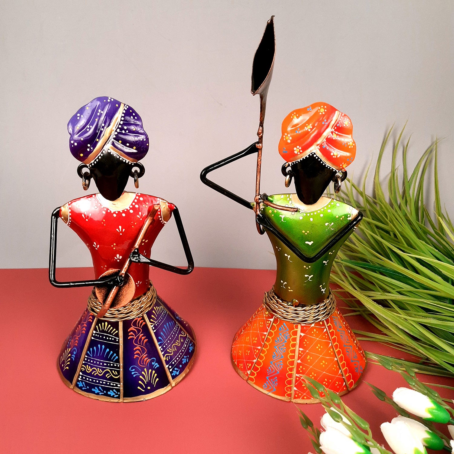 Showpiece Royal Musicians Set | Decorative Figurine - For Home, Table, Living Room & TV Unit | Showpieces For Gifts - 13 Inch (Set of 2) - Apkamart