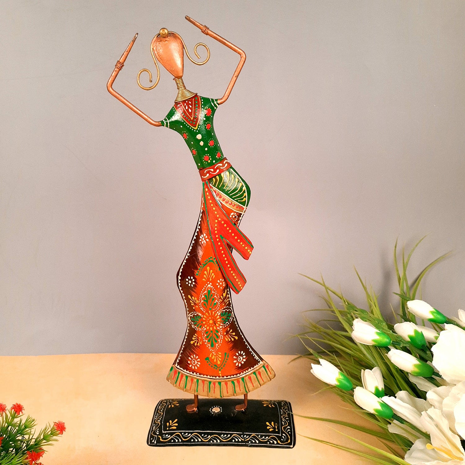 Showpiece Figurine - Dancing Lady | Female Figurines | Decorative Showpieces - for Home, Bedroom, Living Room, Office Desk & Table | Gifts For Housewarming & Festivals - 20 Inch - Apkamart