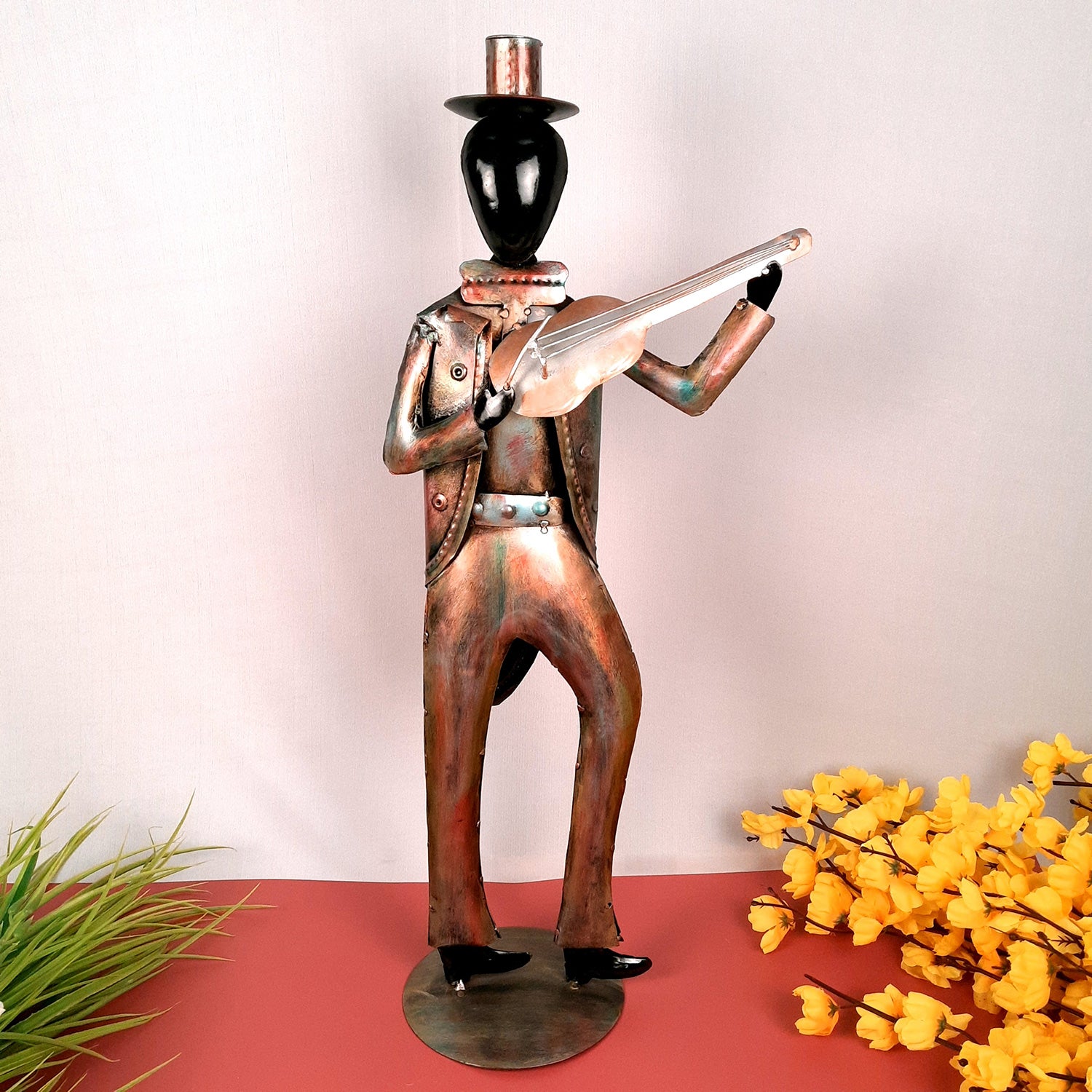 Showpiece Musician Playing Musical Instruments| Big Decorative Figurine - For Home, Corner Decor, Living Room, Bar, Restaurant Decoration & Gifts - 25 Inch (Set of 2)- Apkamart