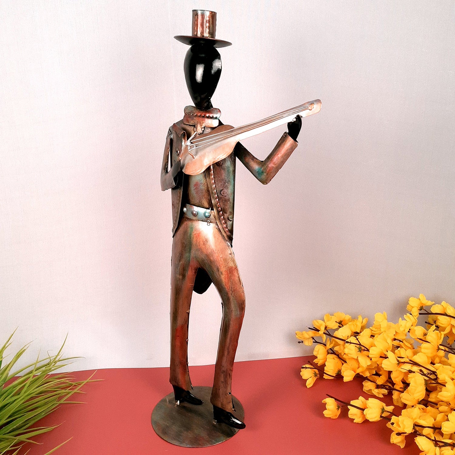 Showpiece Musician Playing Musical Instruments| Big Decorative Figurine - For Home, Corner Decor, Living Room, Bar, Restaurant Decoration & Gifts - 25 Inch (Set of 2)- Apkamart