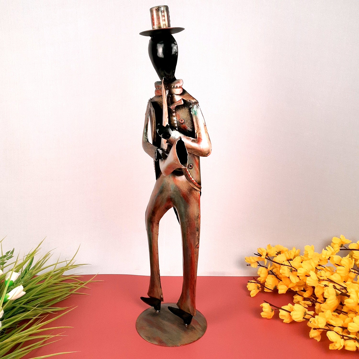 Showpiece Musician Playing Musical Instruments| Big Decorative Figurine - For Home, Corner Decor, Living Room, Bar, Restaurant Decoration & Gifts - 25 Inch (Set of 2)- Apkamart