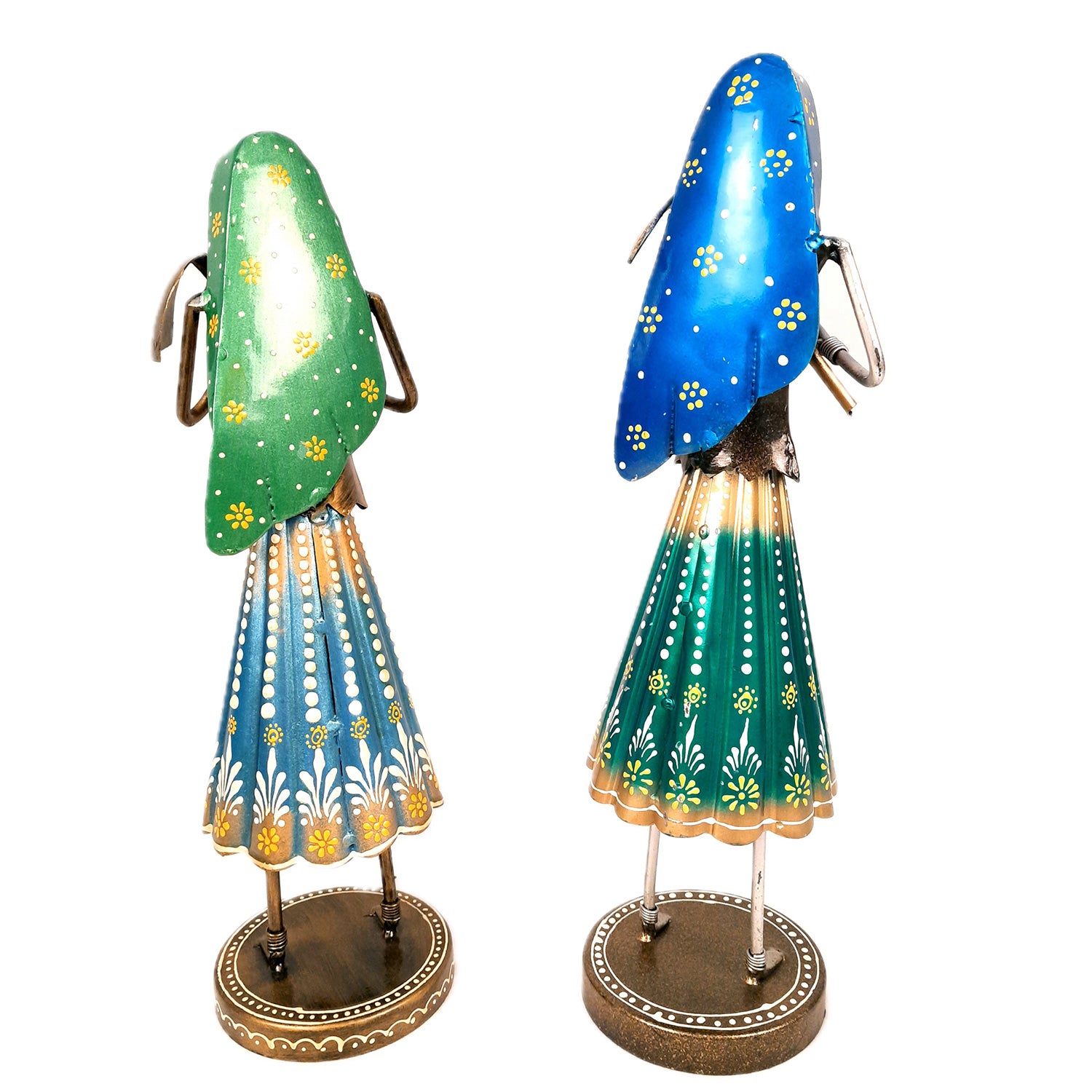 Showpiece Village Worker Ladies | Artifacts for Home, Table, Living Room, TV Unit & Bedroom Decor | Decorative Show piece for Office Desk & Gifts - 15 Inch (Set of 2) - Apkamart