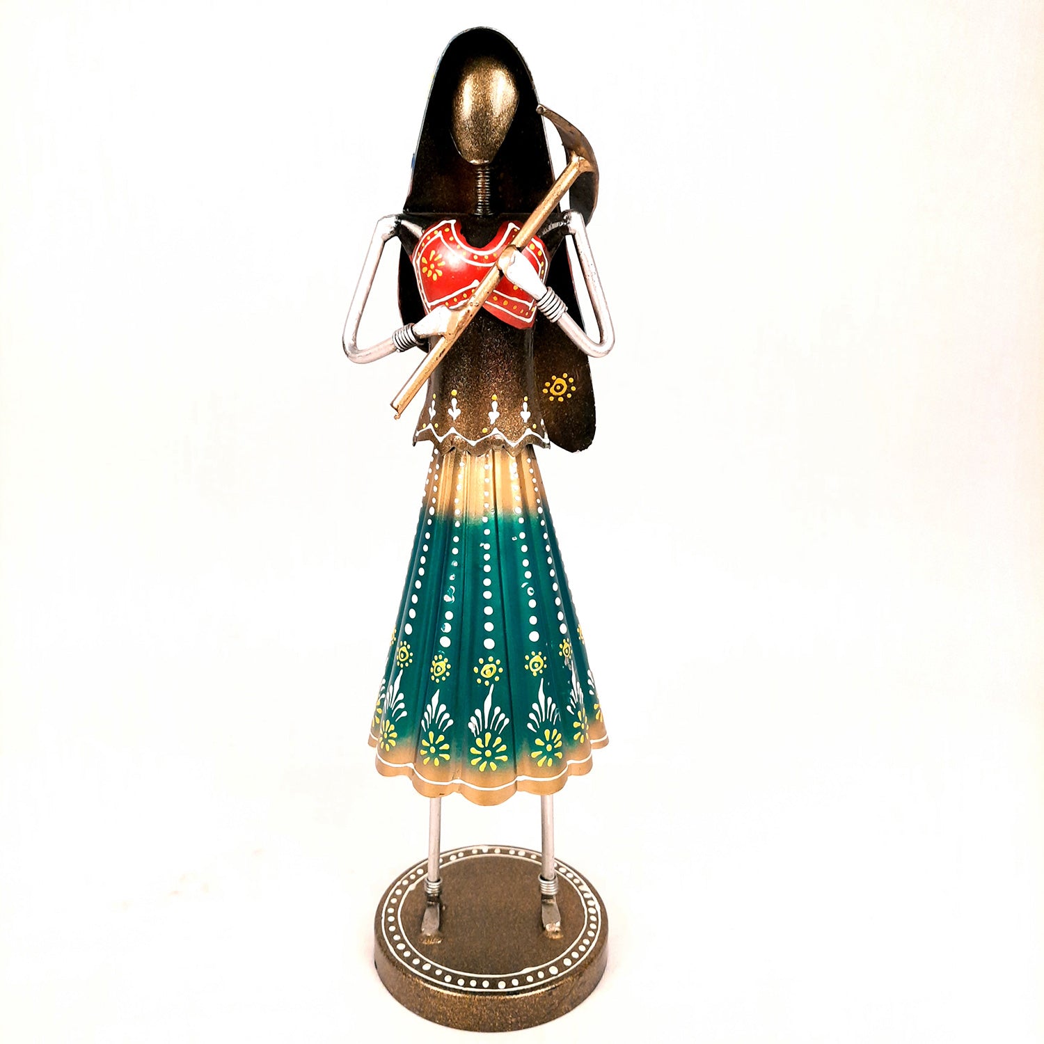 Showpiece Village Worker Ladies | Artifacts for Home, Table, Living Room, TV Unit & Bedroom Decor | Decorative Show piece for Office Desk & Gifts - 15 Inch (Set of 2) - Apkamart