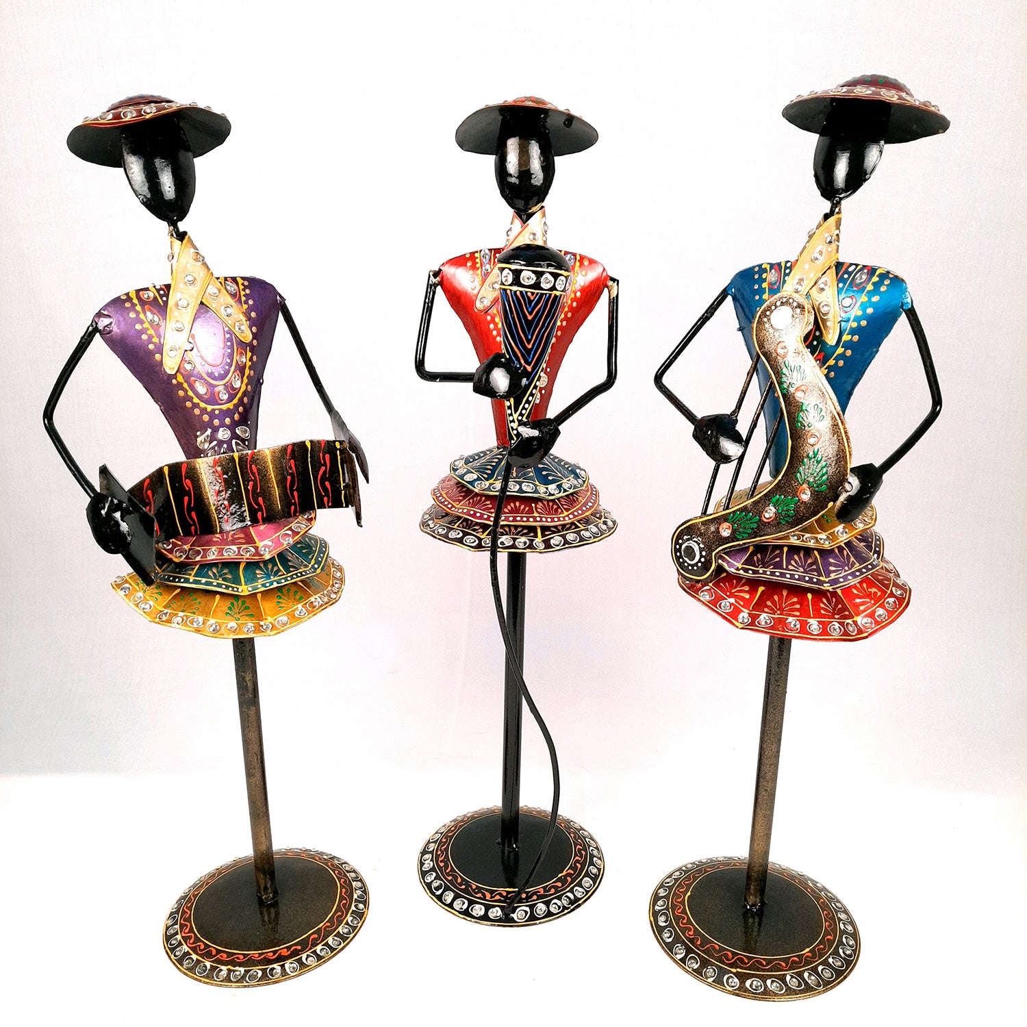 Showpiece Figurines Musician Set | Long Showpieces for Home, Table, Living Room, TV Unit & Bedroom Decor | Decorative Show piece for Gifts - 21 Inch (Set of 3) - Apkamart