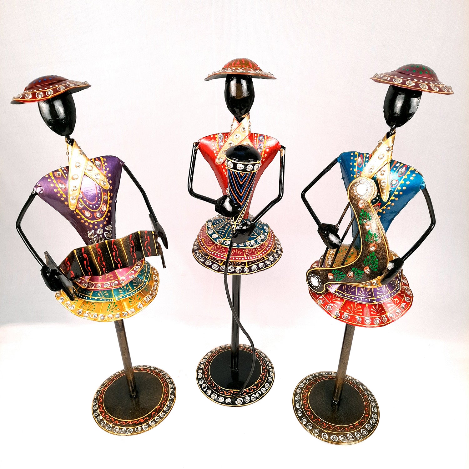 Showpiece Figurines Musician Set | Long Showpieces for Home, Table, Living Room, TV Unit & Bedroom Decor | Decorative Show piece for Gifts - 21 Inch (Set of 3) - Apkamart