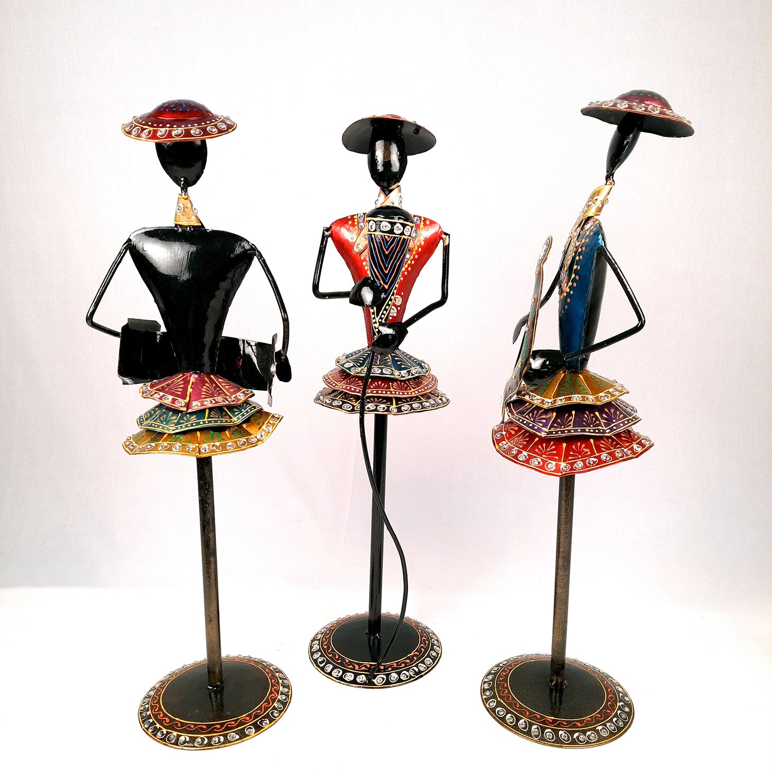 Showpiece Figurines Musician Set | Long Showpieces for Home, Table, Living Room, TV Unit & Bedroom Decor | Decorative Show piece for Gifts - 21 Inch (Set of 3) - Apkamart