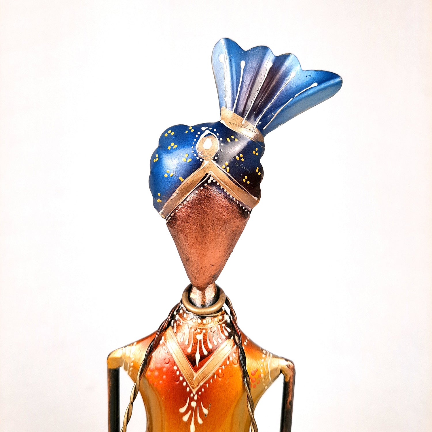 Showpiece Folk Musician | Decorative Musician Wearing Pagdi Figurine - For Home, Table, Living Room, TV Unit Decor & Gifts - 12 Inch - Apkamart