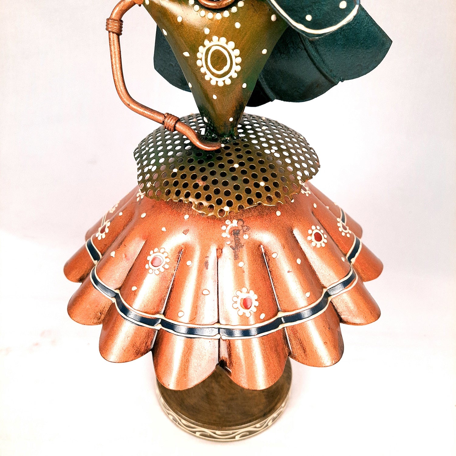 Dancing Lady Figurines Set of 3 | Handcrafted Metal Dolls - for Home, Table Decor, Living room & Gifts - 9 Inch (Pack of 3) - Apkamart #Style_Design 2