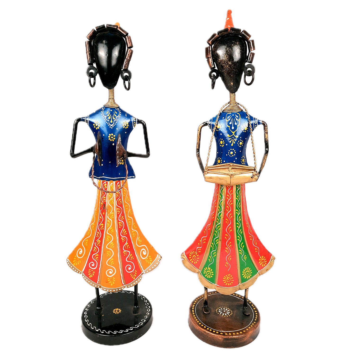 Showpiece Figurine - Musician Set | Decorative Show piece for Home, Bedroom, Living Room, Office Desk & Table | Gifts For Wedding, Housewarming & Festivals - 16 Inch (Set of 2) - Apkamart