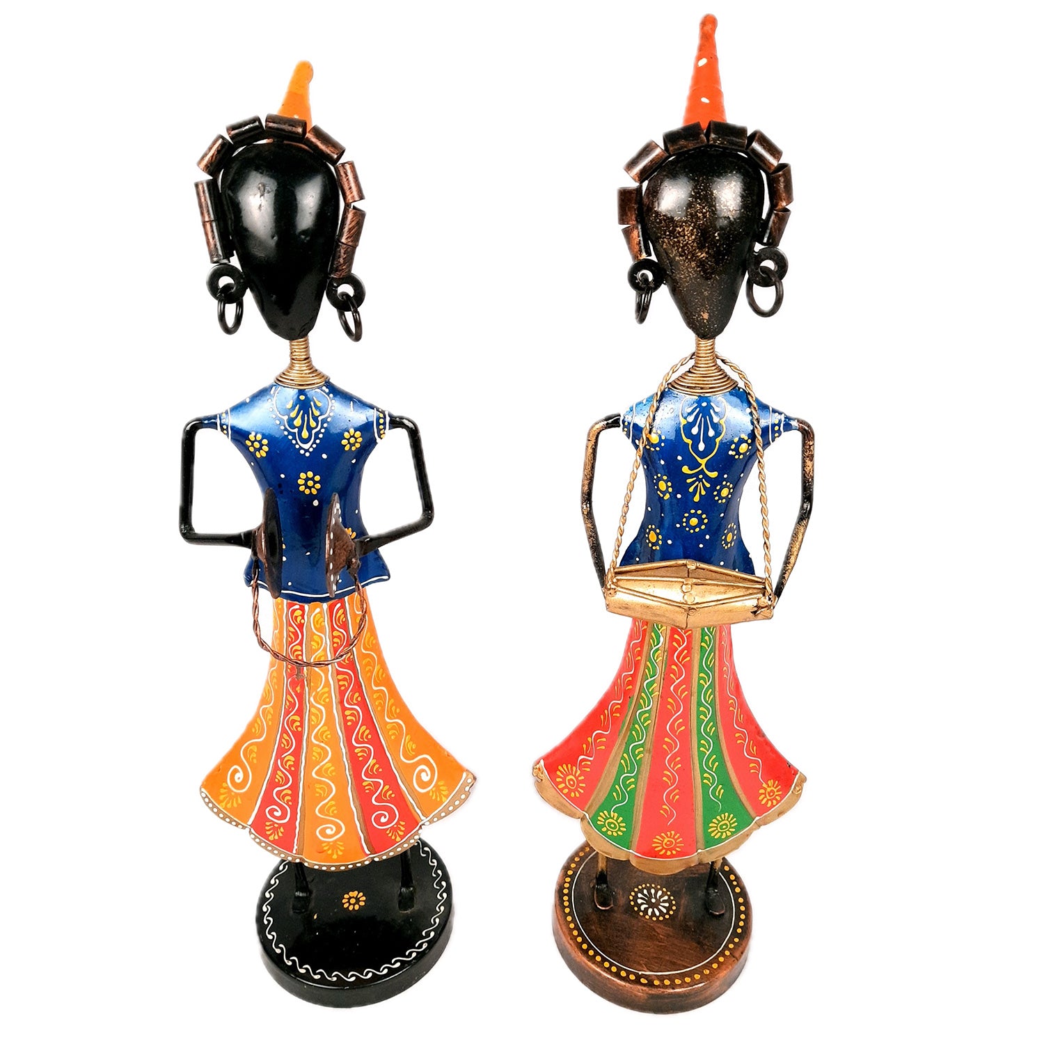Showpiece Figurine - Musician Set | Decorative Show piece for Home, Bedroom, Living Room, Office Desk & Table | Gifts For Wedding, Housewarming & Festivals - 16 Inch (Set of 2) - Apkamart