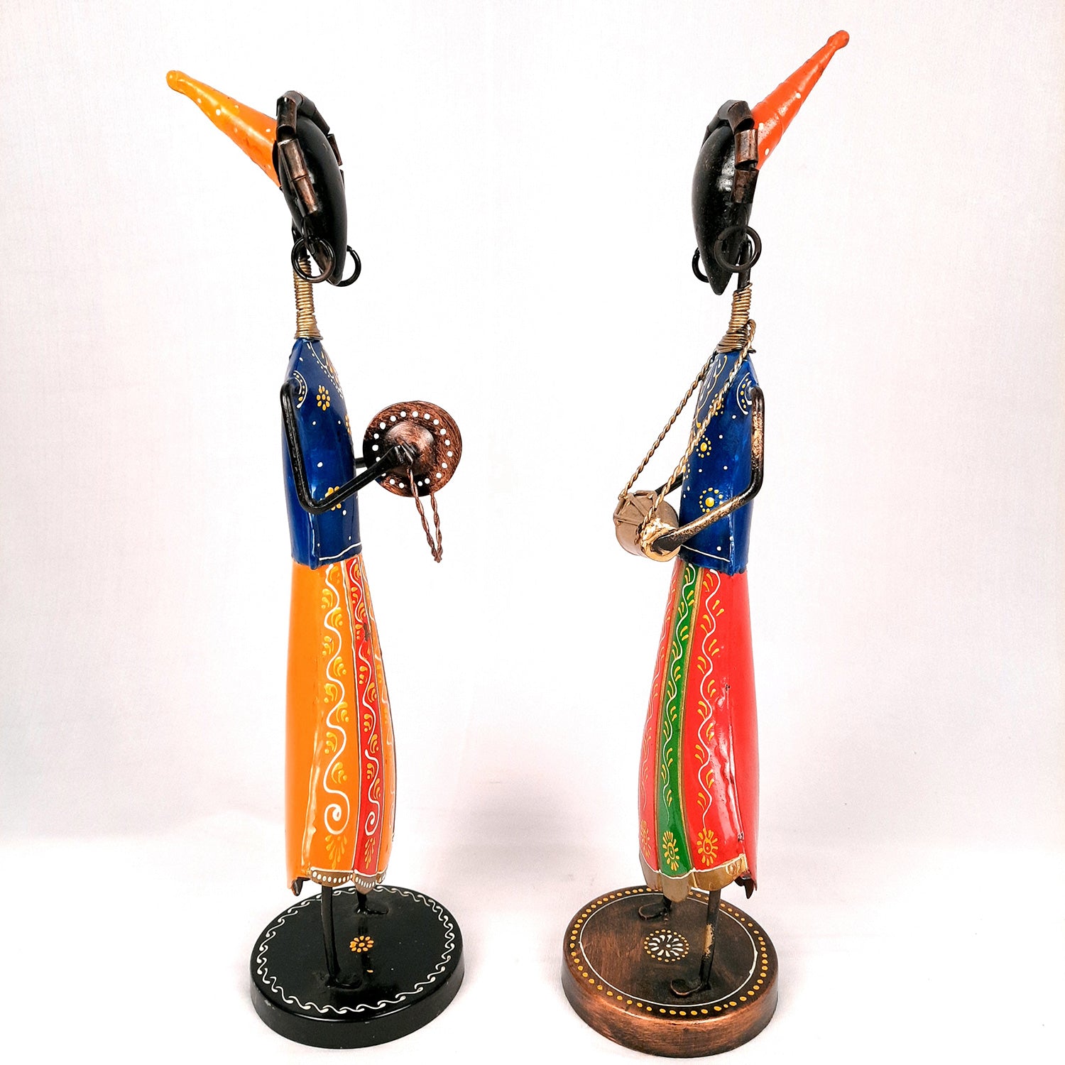 Showpiece Figurine - Musician Set | Decorative Show piece for Home, Bedroom, Living Room, Office Desk & Table | Gifts For Wedding, Housewarming & Festivals - 16 Inch (Set of 2) - Apkamart