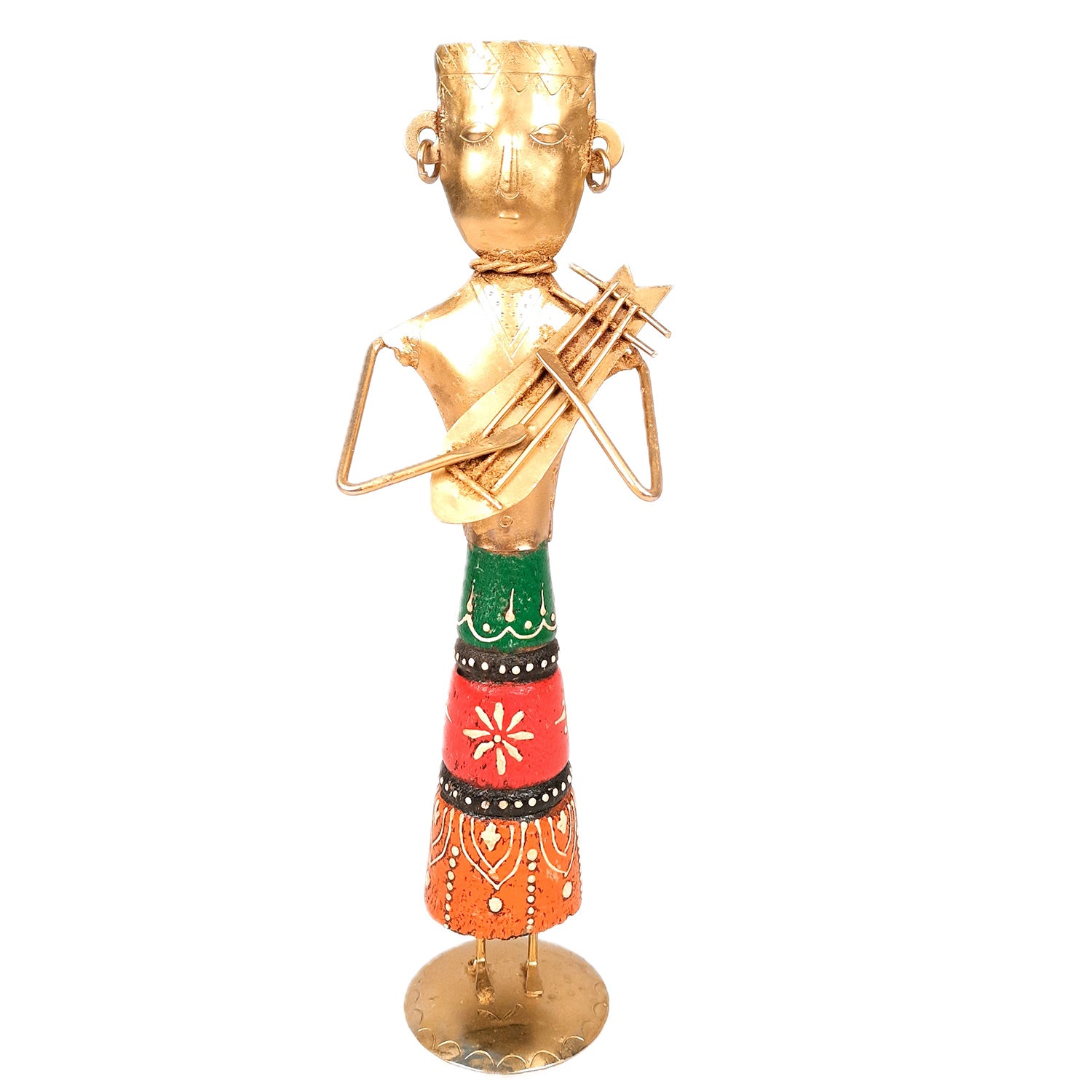 Showpiece Musician | Decorative Tribal Musician Figurine - For Home, Table, Living Room & TV Unit | Show Piece For Office Desk & Gifts - 13 Inch - Apkamart