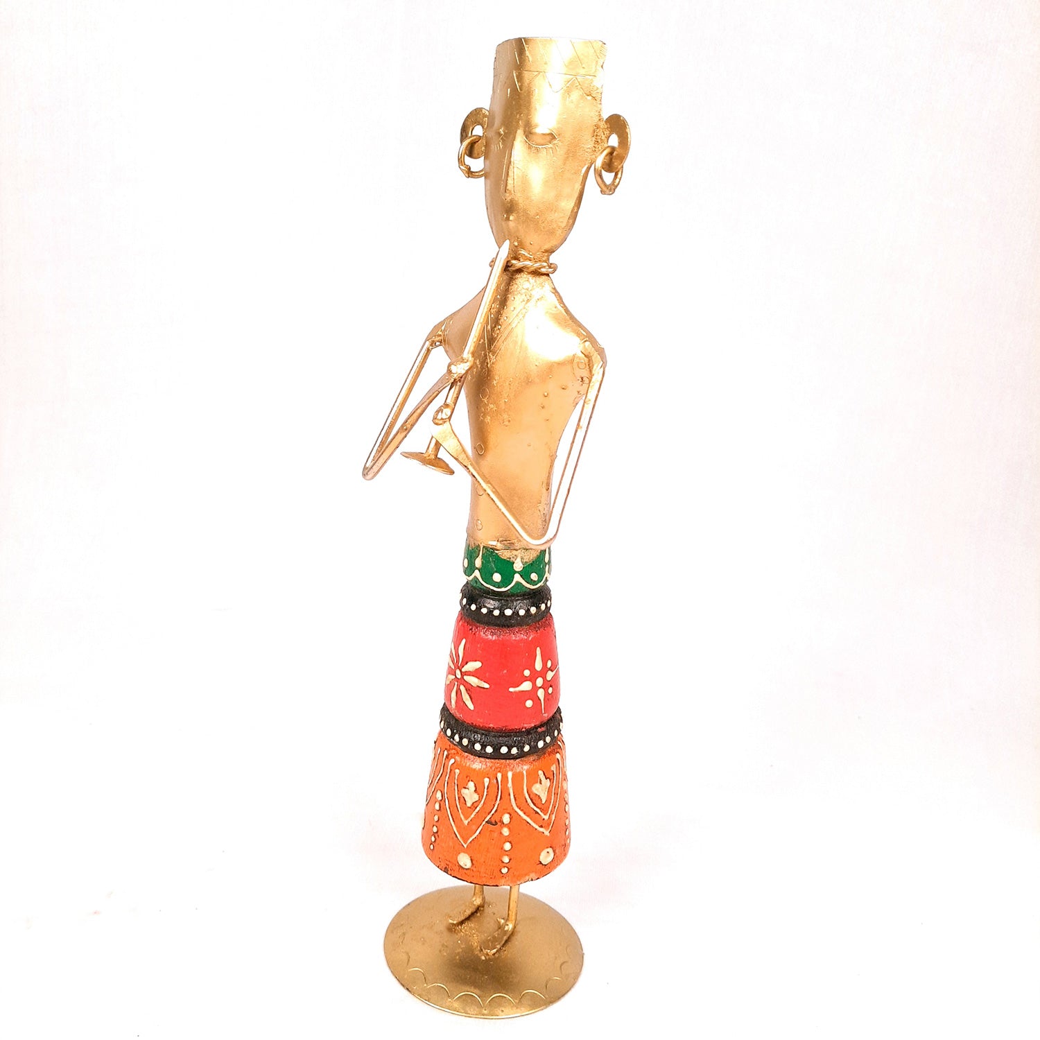 Showpiece Musician Figurine | Tribal Musician Figurine - For Home, Table, Living Room & TV Unit | Show Piece For Office Desk & Gifts - 12 Inch - Apkamart