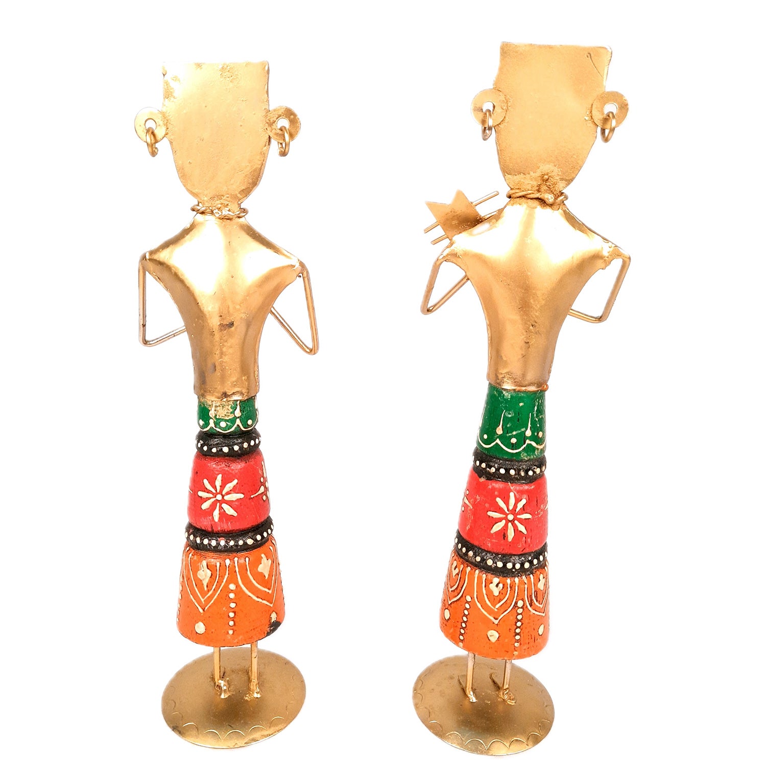 Tribal Musicians Figurines - for Home, Bedroom, Living Room, Office Desk, Table Decor & Gifts - 12 Inch (Set of 2)