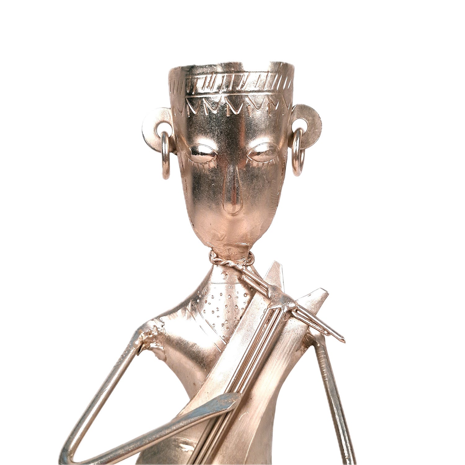 Figurine Showpiece - | Ethnic Tribal musician - for Home, Table, Living Room, TV Unit & Bedroom Decor | Decorative Show piece for Office Desk & Gifts - 12 Inch - Apkamart