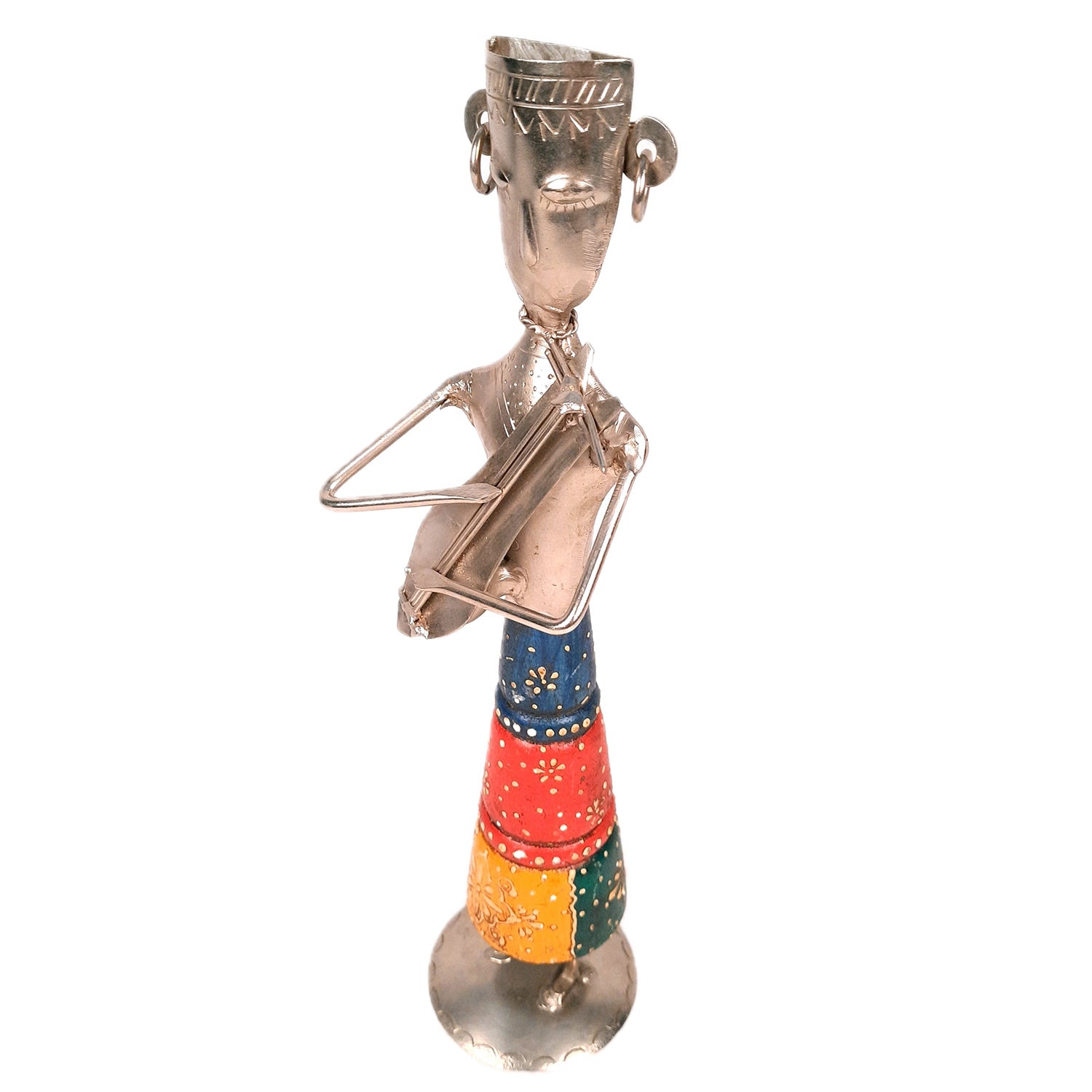 Figurine Showpiece - | Ethnic Tribal musician - for Home, Table, Living Room, TV Unit & Bedroom Decor | Decorative Show piece for Office Desk & Gifts - 12 Inch - Apkamart