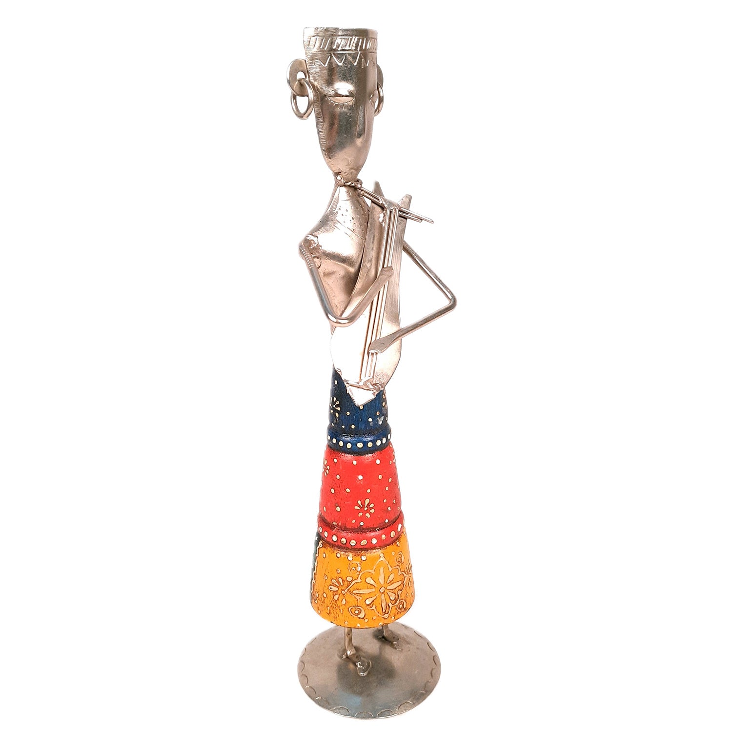 Figurine Showpiece - | Ethnic Tribal musician - for Home, Table, Living Room, TV Unit & Bedroom Decor | Decorative Show piece for Office Desk & Gifts - 12 Inch - Apkamart