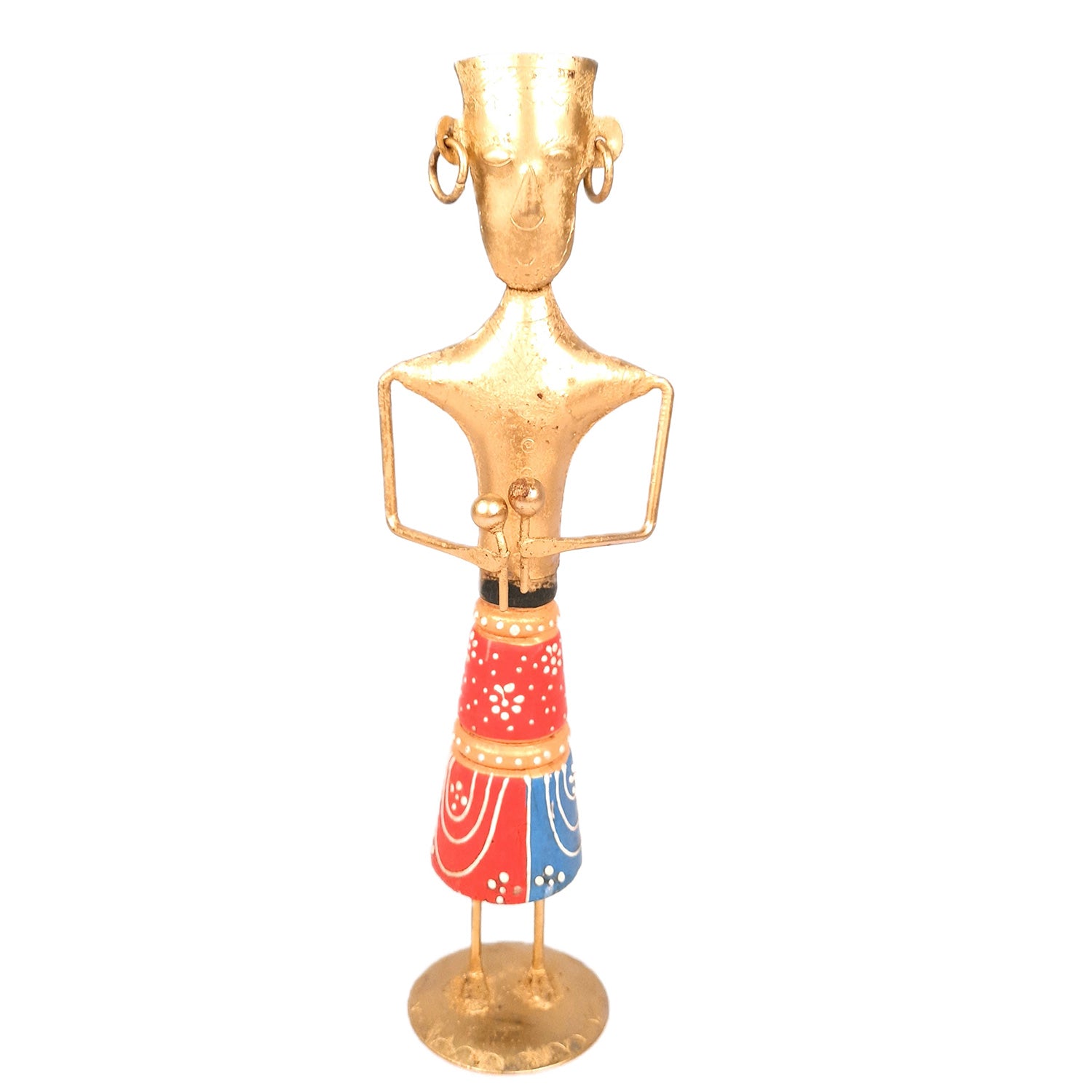 Showpiece Musician | Decorative Tribal Musician Figurine - For Home, Table, Living Room & TV Unit | Show Piece For Office Desk & Gifts - 12 Inch - Apkamart