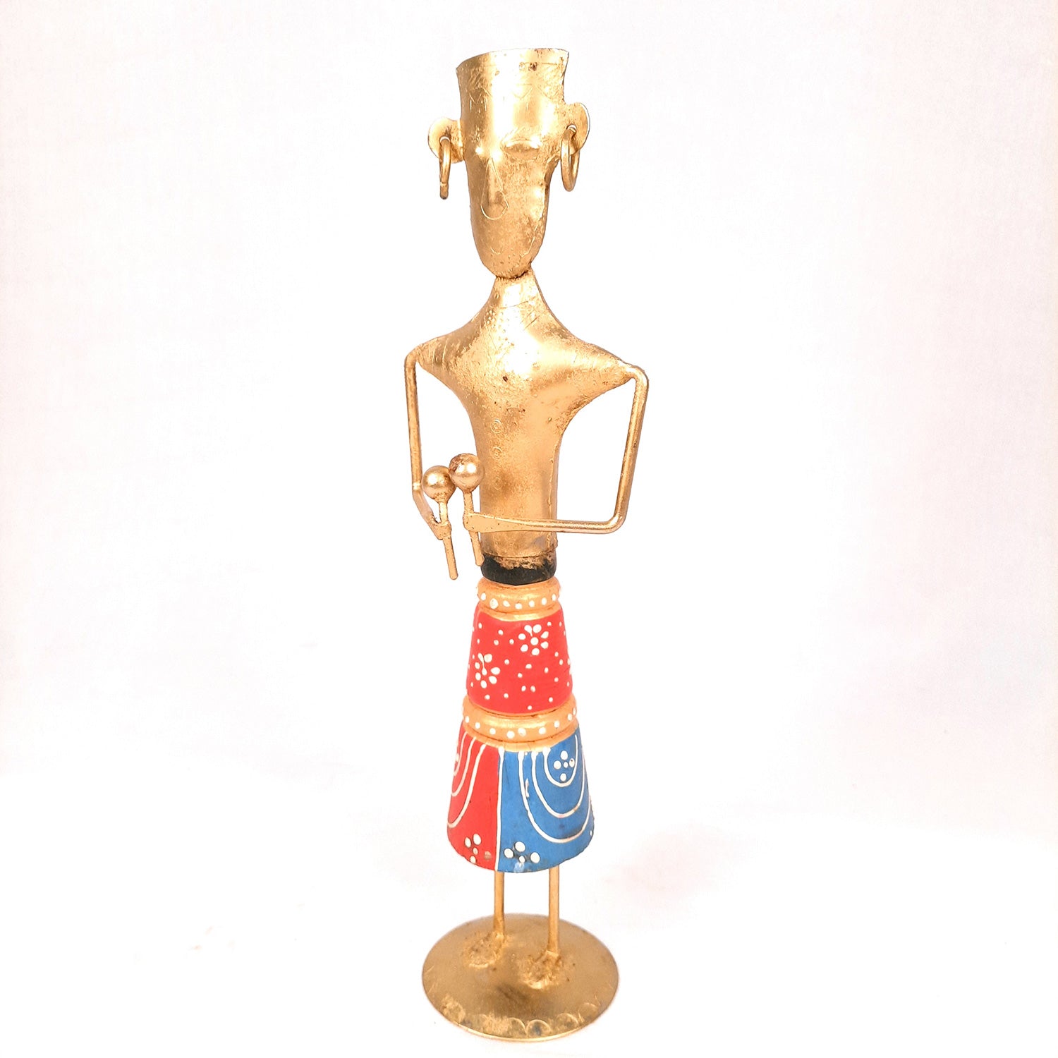 Showpiece Musician | Decorative Tribal Musician Figurine - For Home, Table, Living Room & TV Unit | Show Piece For Office Desk & Gifts - 12 Inch - Apkamart