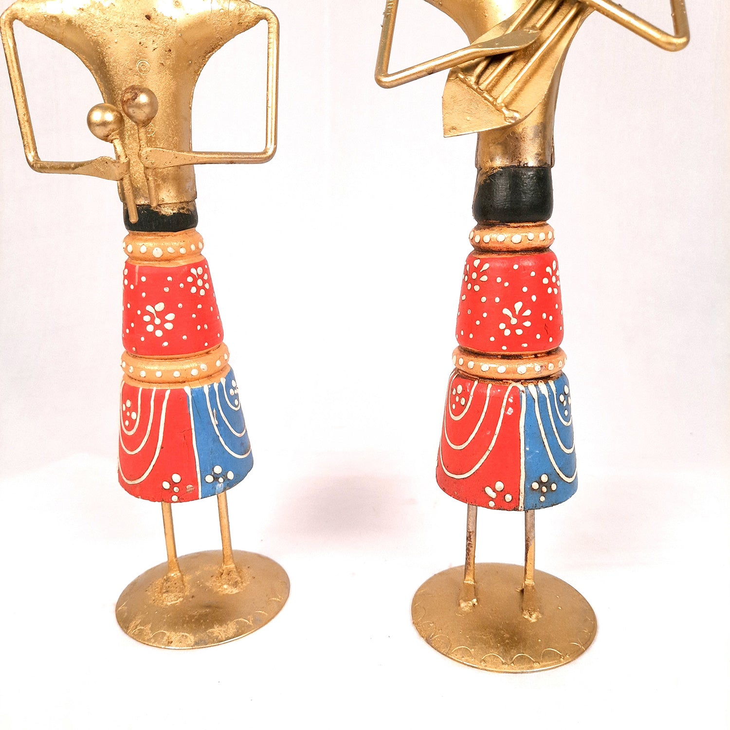 Showpiece Musician Set | Tribal Musician Figurine - For Home, Table, Living Room & TV Unit Decor | Show Piece For Office Desk & Gifts - 12 Inch (Set of 2)