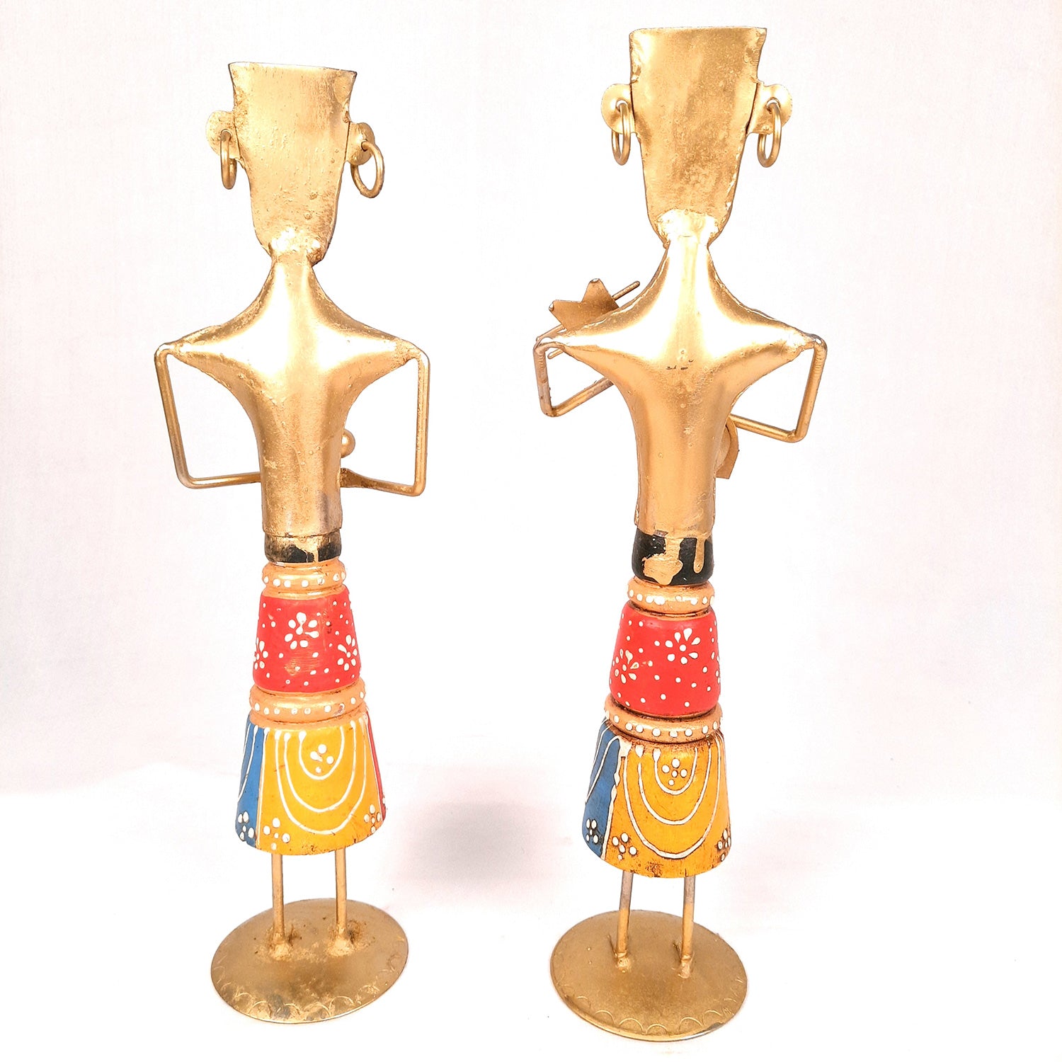 Showpiece Musician Set | Tribal Musician Figurine - For Home, Table, Living Room & TV Unit Decor | Show Piece For Office Desk & Gifts - 12 Inch (Set of 2)