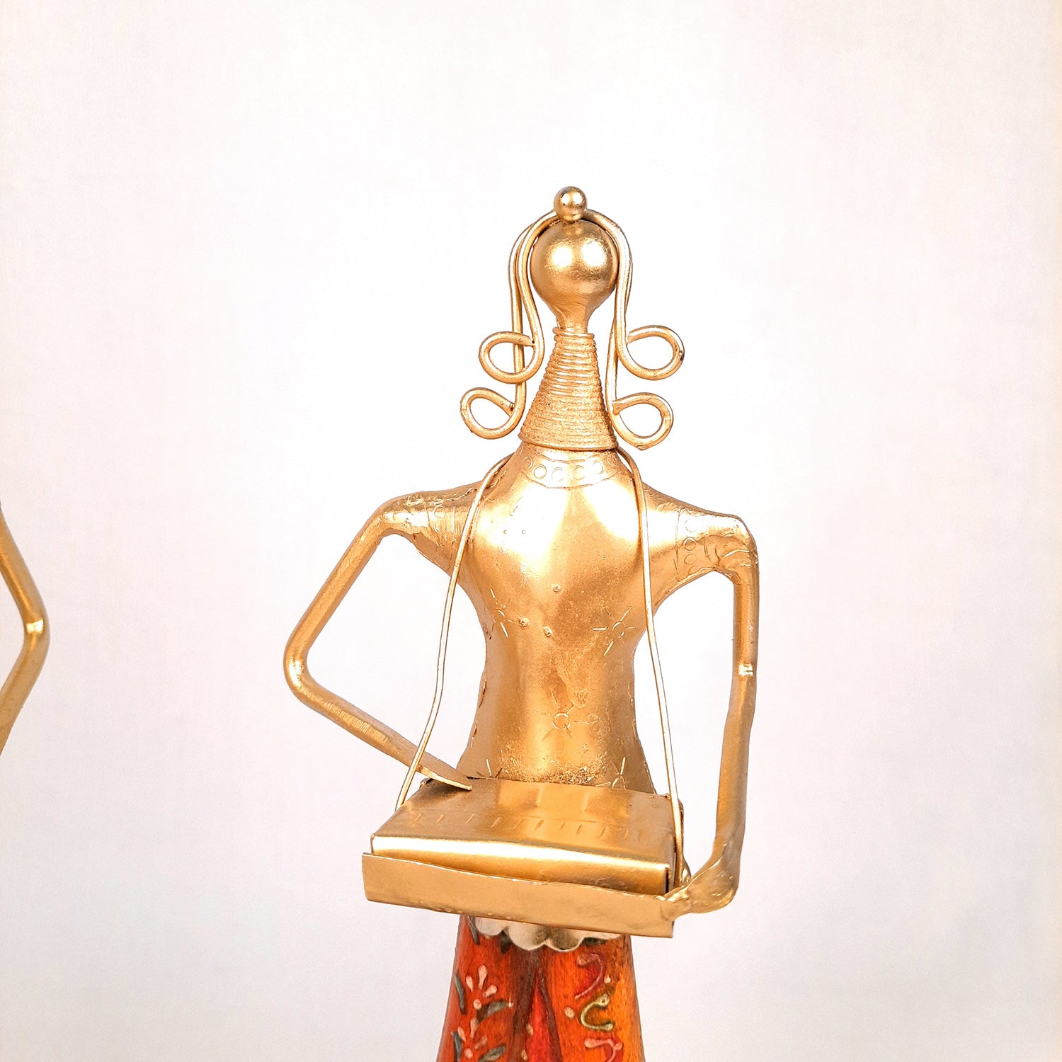 Showpiece Folk Musician Ladies | Handicraft Figurines - For Table, Living Room, Bedroom & TV Unit| Show Piece For Office Desk & Gifts - 13 Inch (Set of 3) - Apkamart