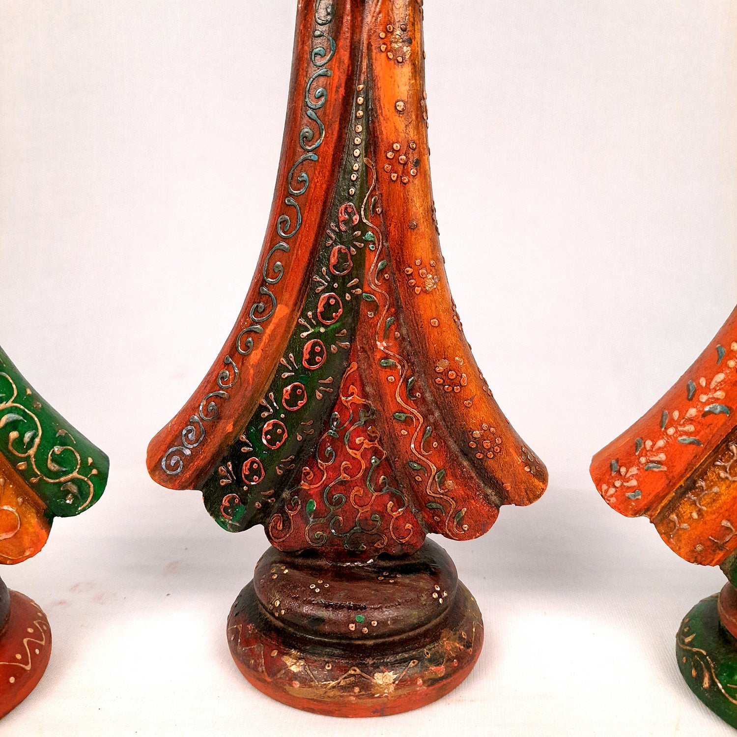 Showpiece Folk Musician Ladies | Handicraft Figurines - For Table, Living Room, Bedroom & TV Unit| Show Piece For Office Desk & Gifts - 13 Inch (Set of 3) - Apkamart