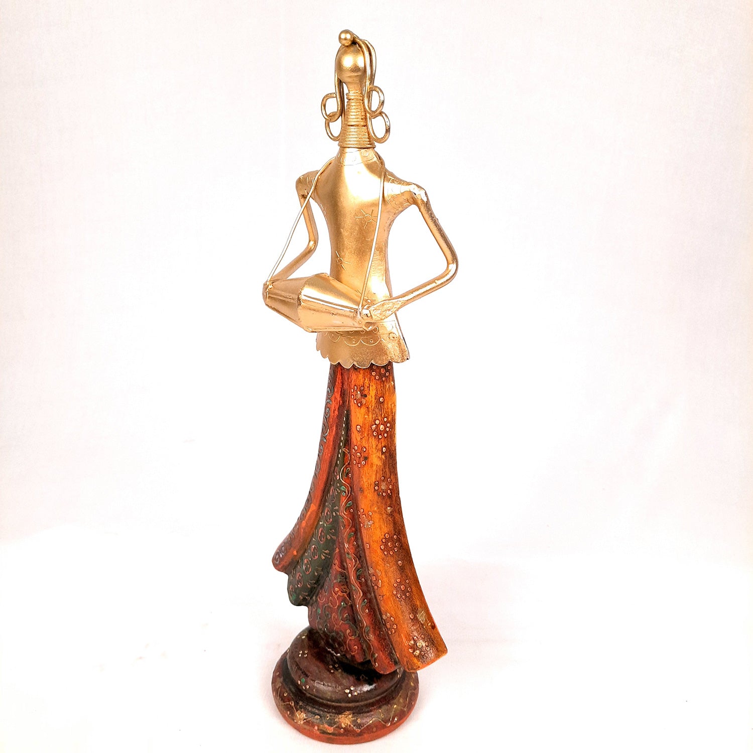 Showpiece Folk Musician Ladies | Handicraft Figurines - For Table, Living Room, Bedroom & TV Unit| Show Piece For Office Desk & Gifts - 13 Inch (Set of 3) - Apkamart