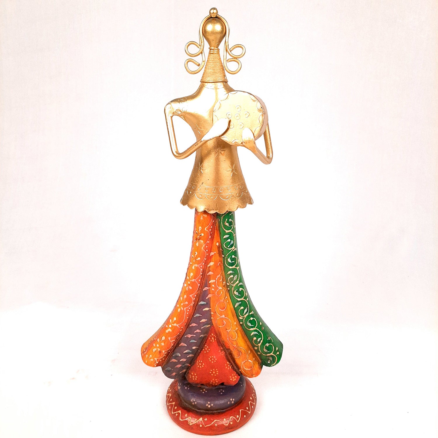 Showpiece Folk Musician Ladies | Handicraft Figurines - For Table, Living Room, Bedroom & TV Unit| Show Piece For Office Desk & Gifts - 13 Inch (Set of 3) - Apkamart