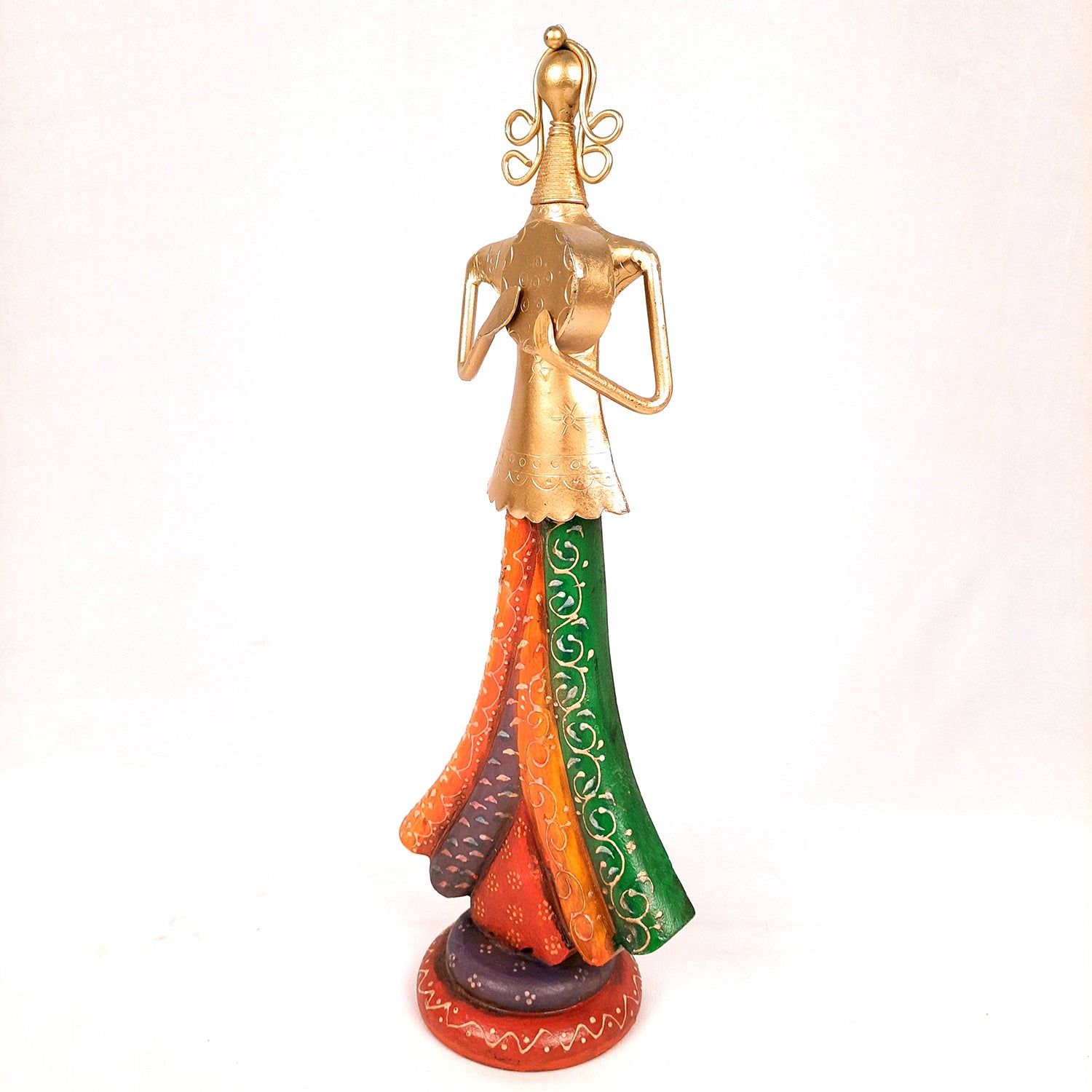 Showpiece Folk Musician Ladies | Handicraft Figurines - For Table, Living Room, Bedroom & TV Unit| Show Piece For Office Desk & Gifts - 13 Inch (Set of 3) - Apkamart