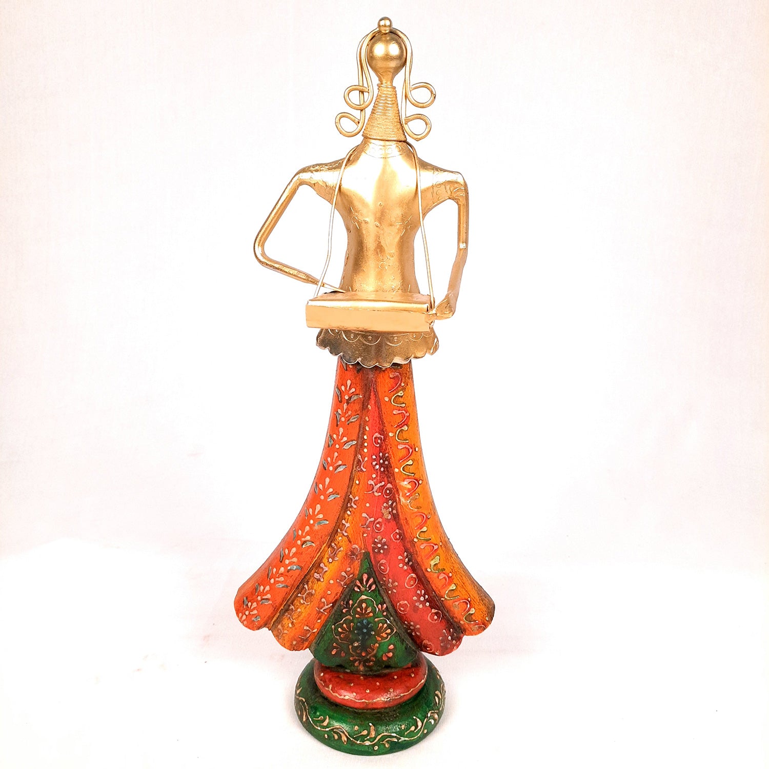 Showpiece Folk Musician Ladies | Handicraft Figurines - For Table, Living Room, Bedroom & TV Unit| Show Piece For Office Desk & Gifts - 13 Inch (Set of 3) - Apkamart