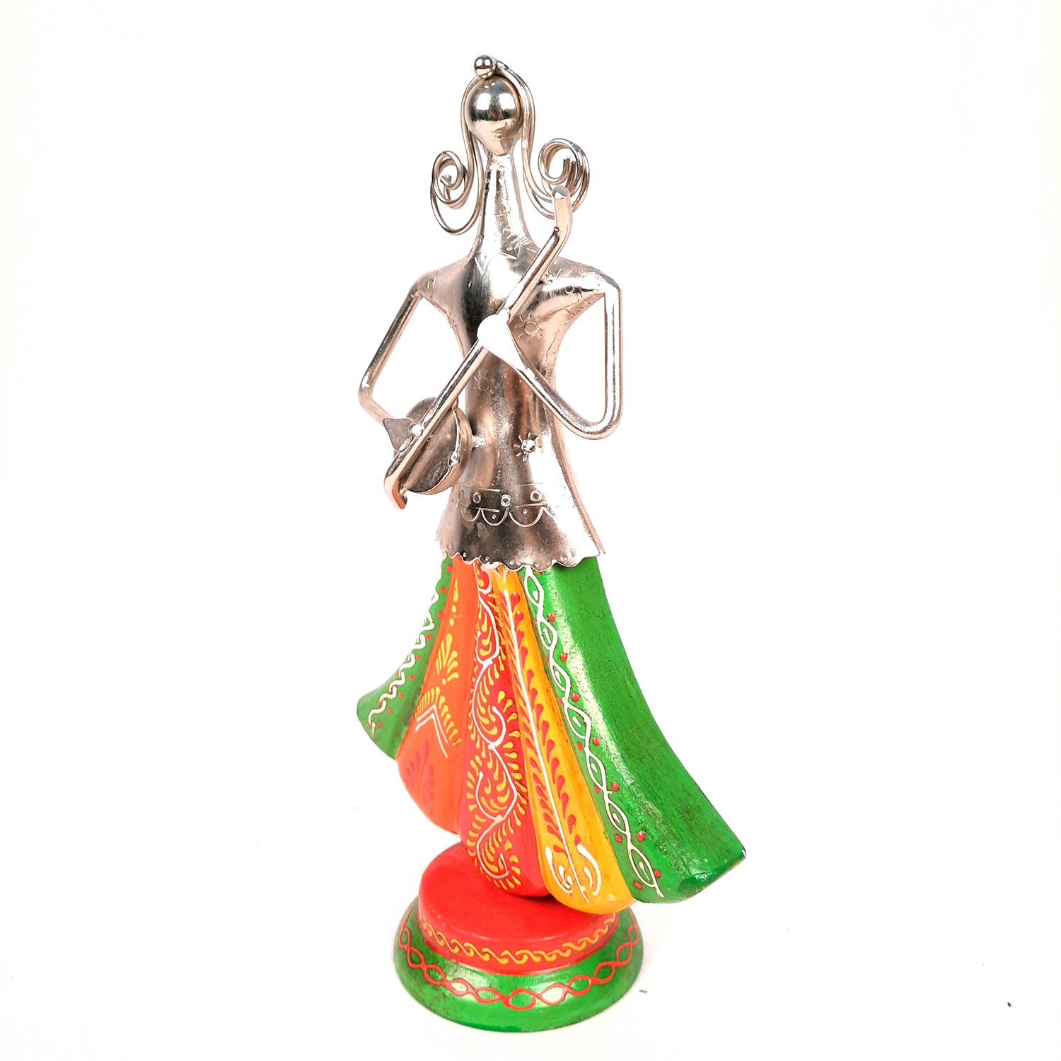 Showpiece Musician Girls Set For Home Decor | Handicraft Figurines - For Table, Living Room, Bedroom & TV Unit Decor | Show Piece For Office Desk & Gifts - 13 Inch (Set of 3) - Apkamart