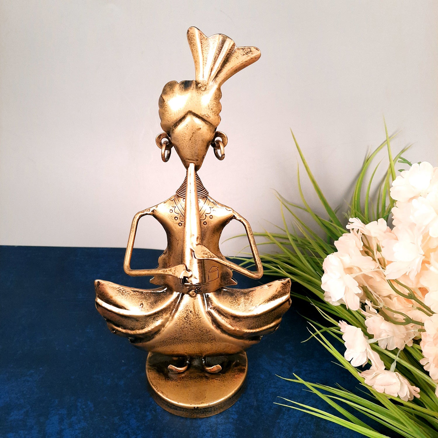Showpiece Figurines - Musician Playing Shehnai | Handicraft Showpieces - For Table, Living Room, Bedroom & TV Unit Decor | Show Piece For Gifts - 12 Inch - Apkamart