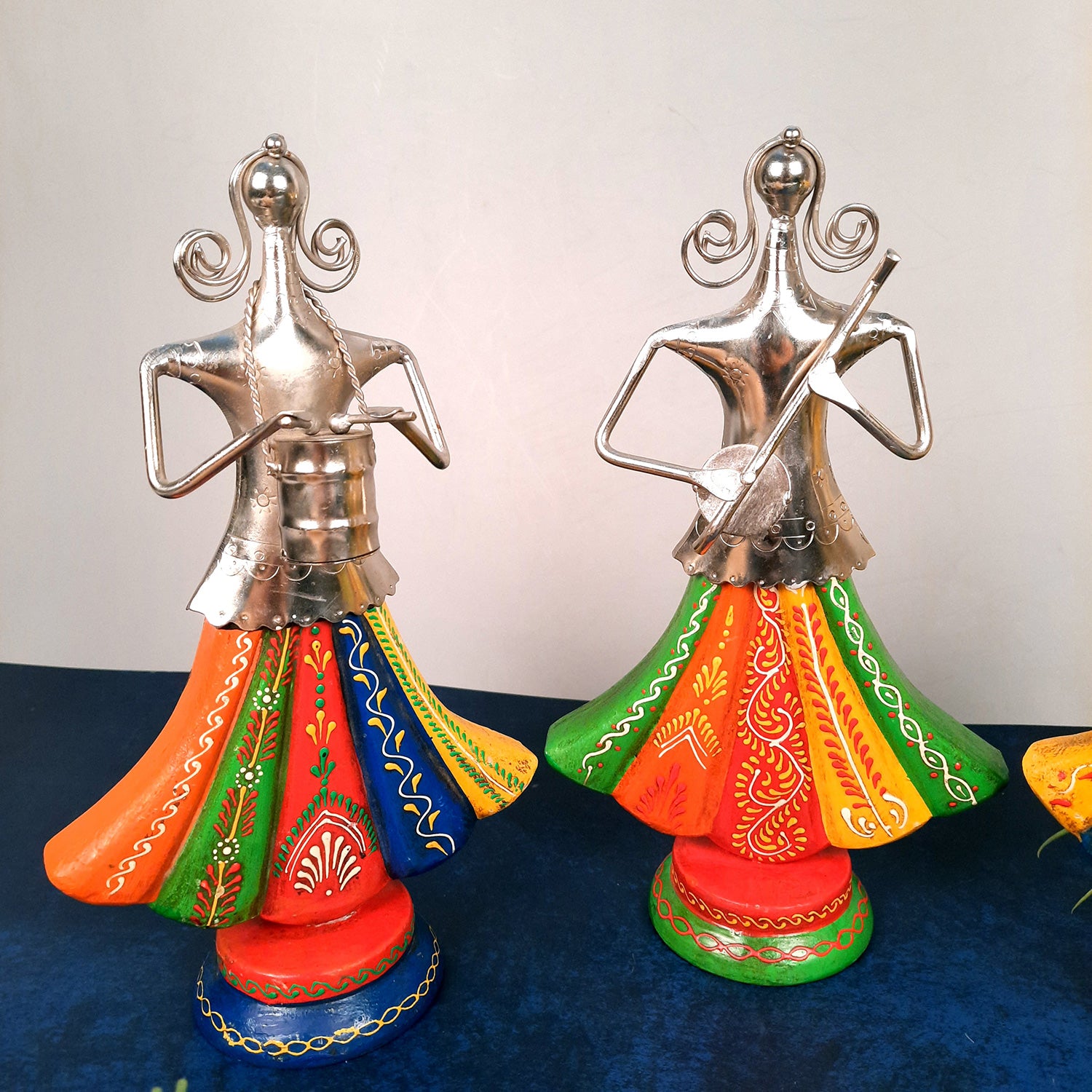 Showpiece Musician Girls Set For Home Decor | Handicraft Figurines - For Table, Living Room, Bedroom & TV Unit Decor | Show Piece For Office Desk & Gifts - 13 Inch (Set of 3) - Apkamart