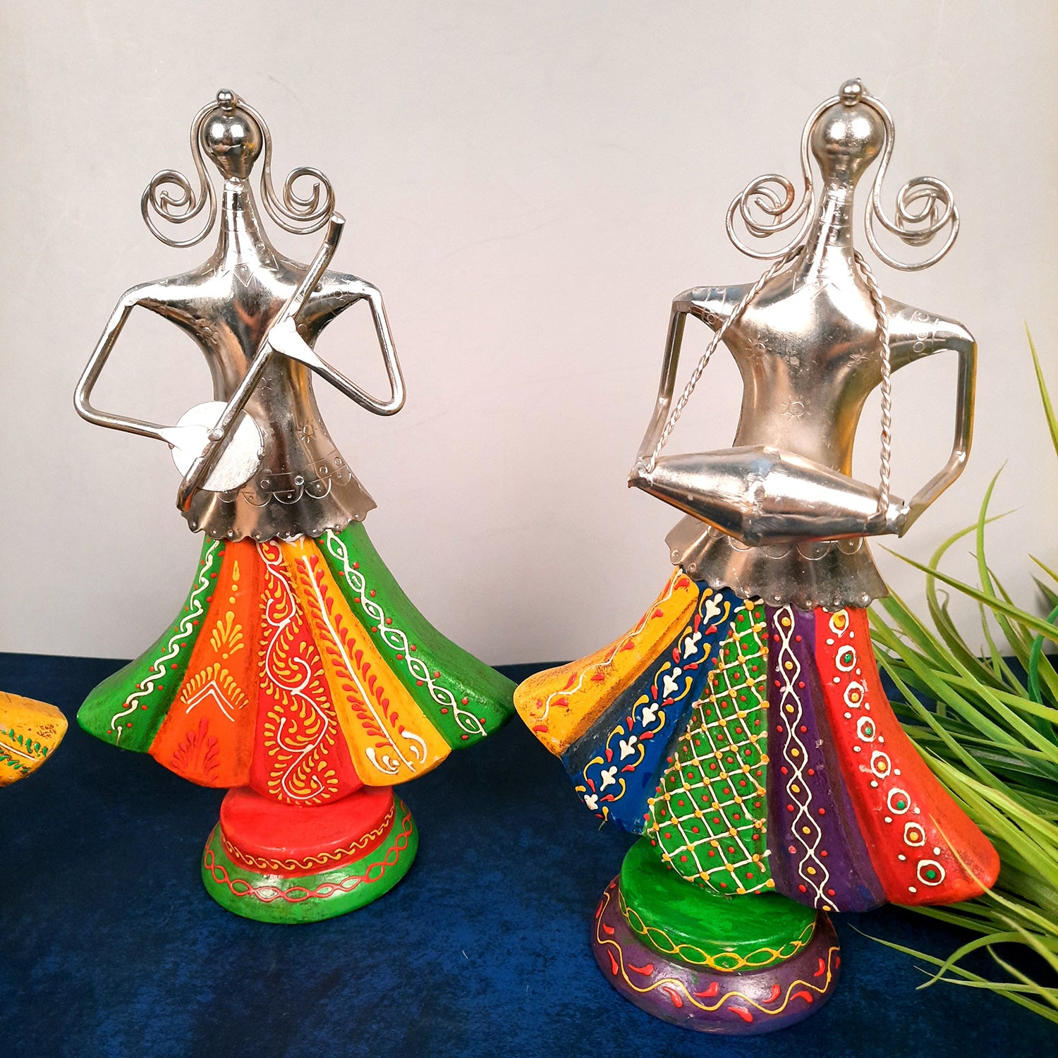 Showpiece Musician Girls Set For Home Decor | Handicraft Figurines - For Table, Living Room, Bedroom & TV Unit Decor | Show Piece For Office Desk & Gifts - 13 Inch (Set of 3) - Apkamart