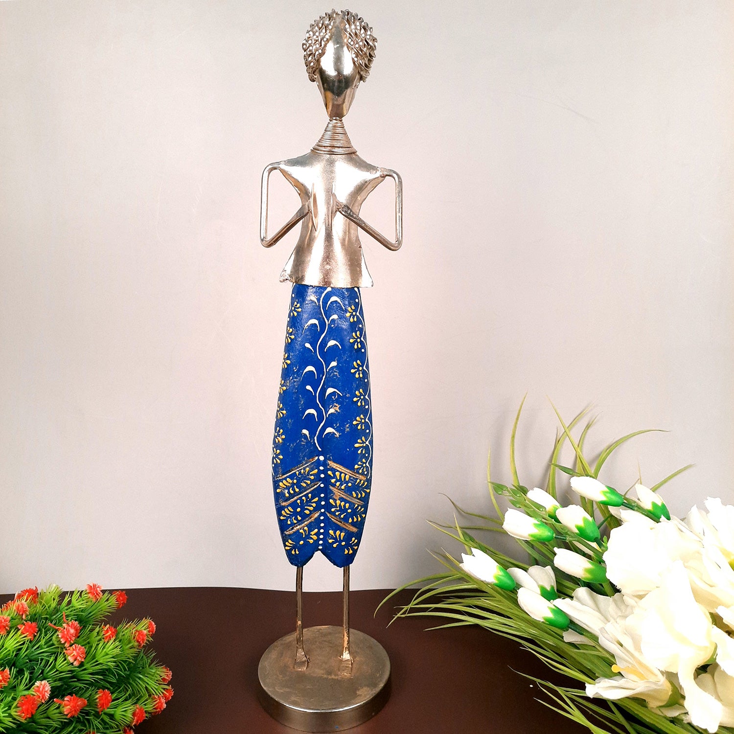 Showpiece - Rajasthani Musician Figurine | Decorative Show piece for Home, Bedroom, Living Room, Office Desk, Table Decor & Gifts - 19 Inch - Apkamart