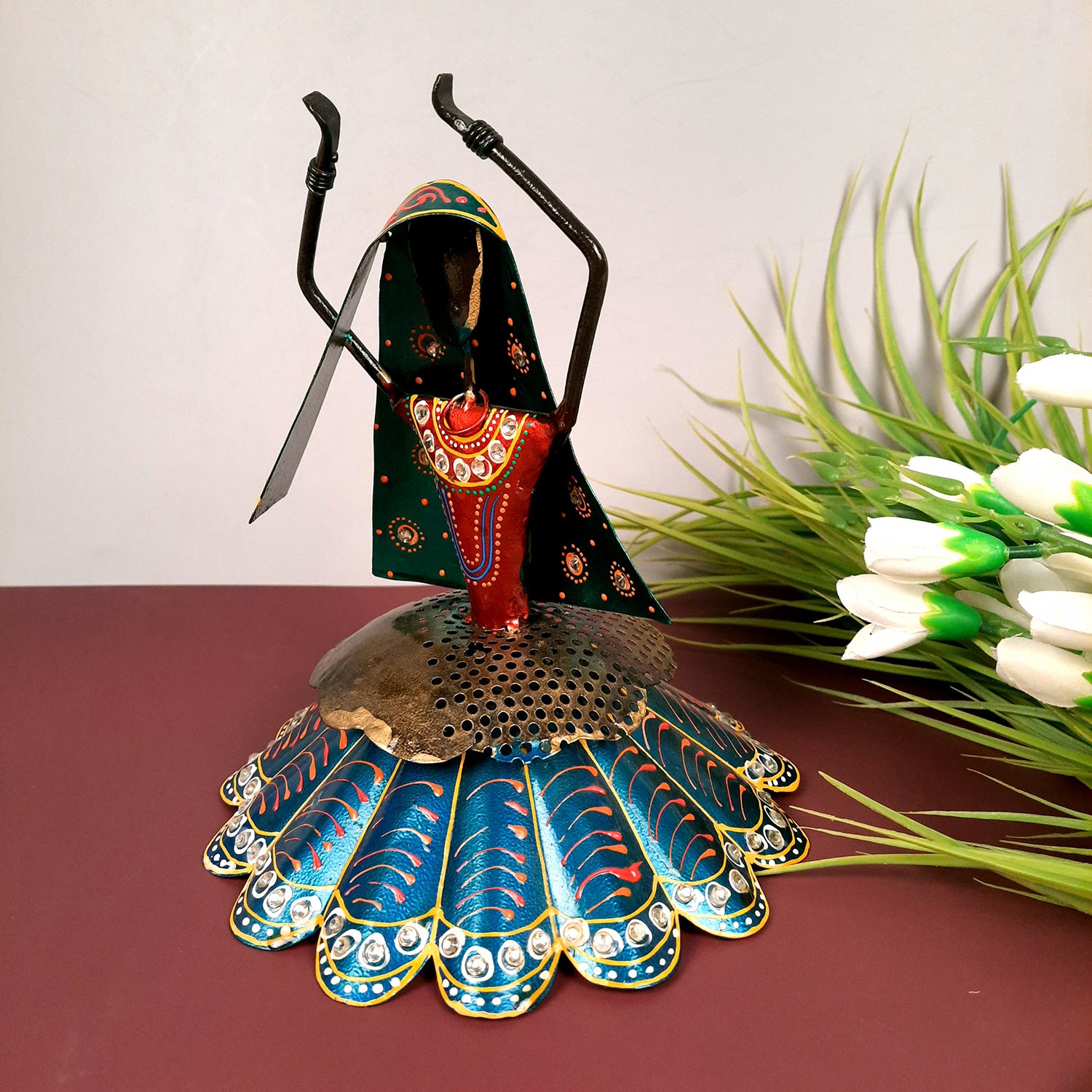 Decorative Showpiece Village Girl Dancing Design | Figurine for Home, Living Room, TV unit & Bedroom | Show Piece For Office Desk & Gifts - 9 Inch