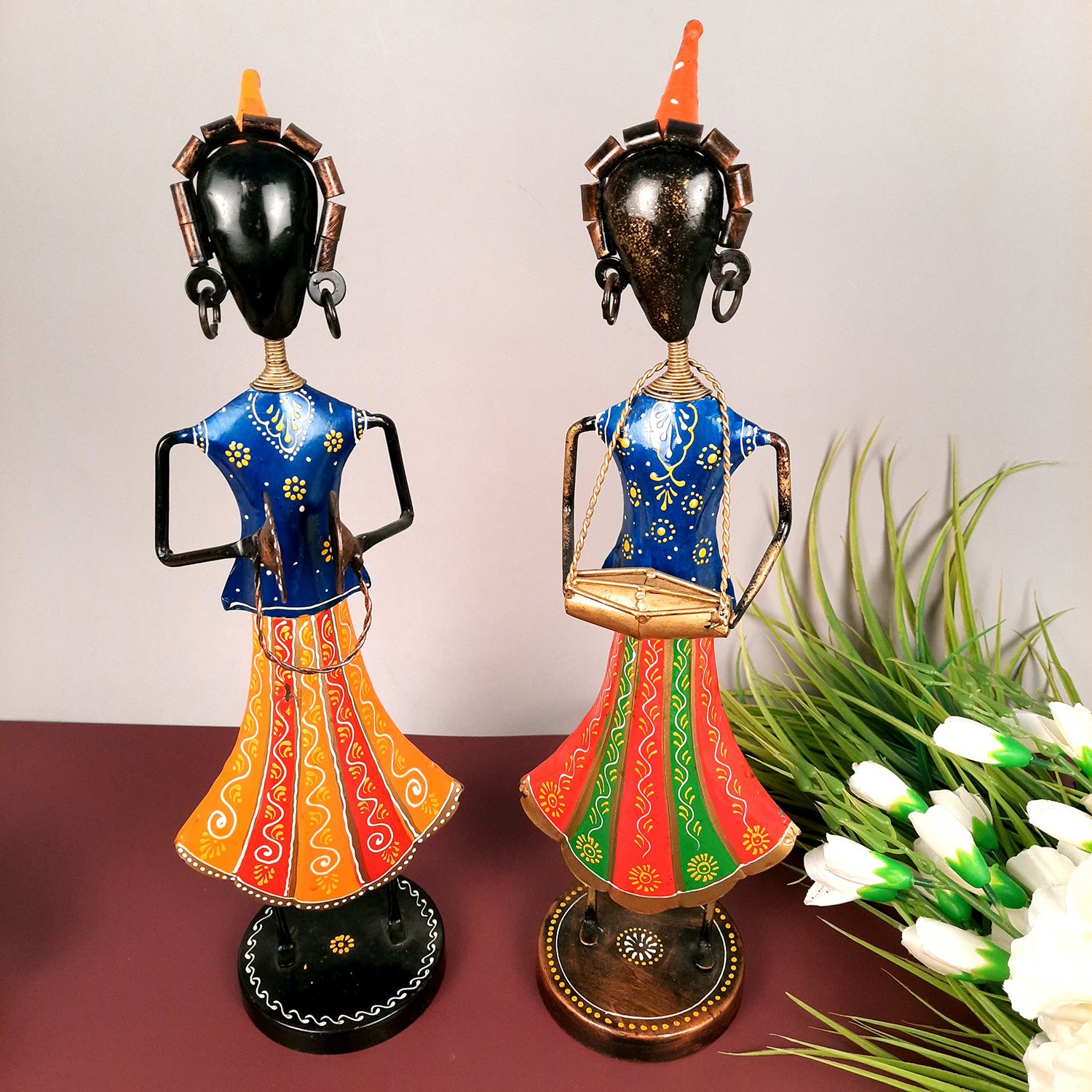 Showpiece Figurine - Musician Set | Decorative Show piece for Home, Bedroom, Living Room, Office Desk & Table | Gifts For Wedding, Housewarming & Festivals - 16 Inch (Set of 2) - Apkamart