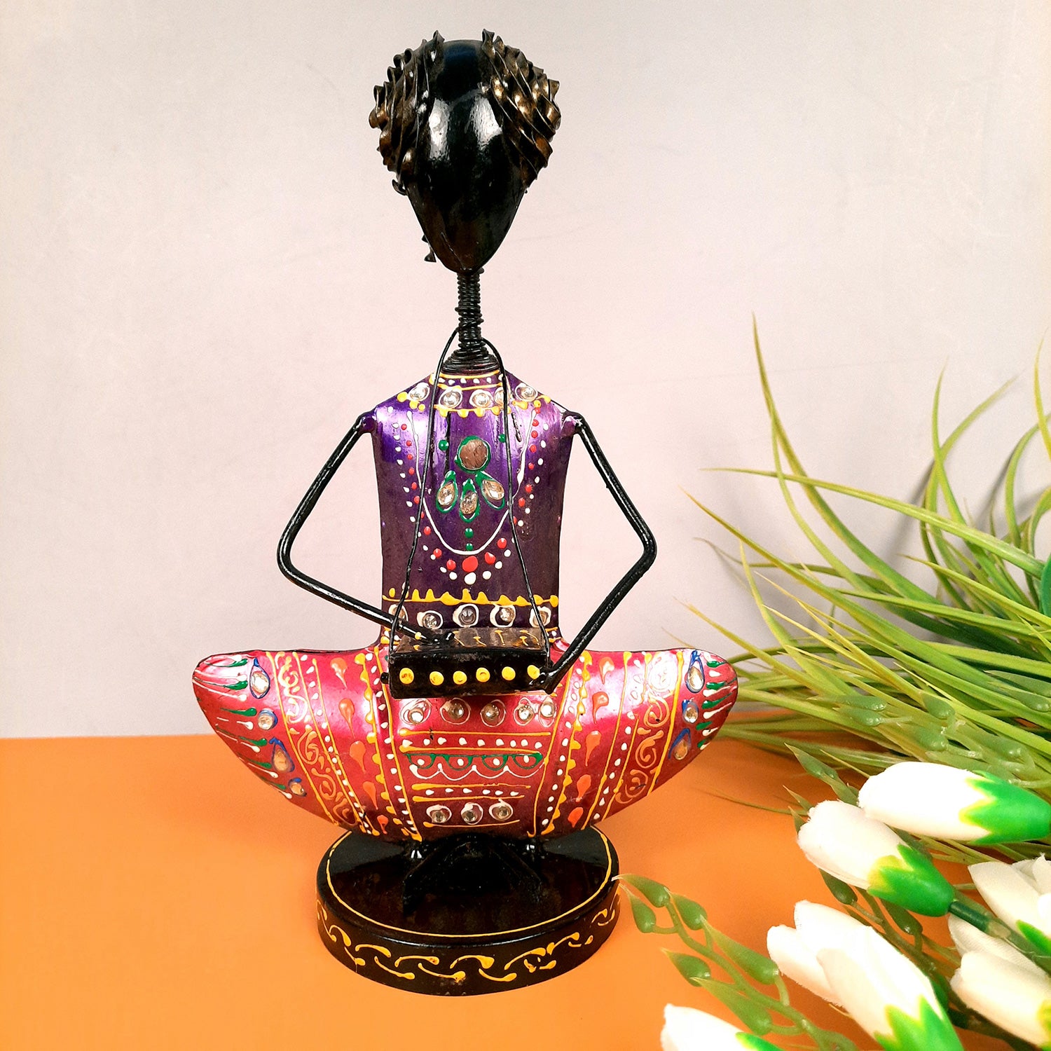Showpiece Musician For Home Decor | Handicraft Figurines - For Table, Living Room, Bedroom & TV Unit| Show Piece For Office Desk & Gifts - 11 Inch - Apkamart