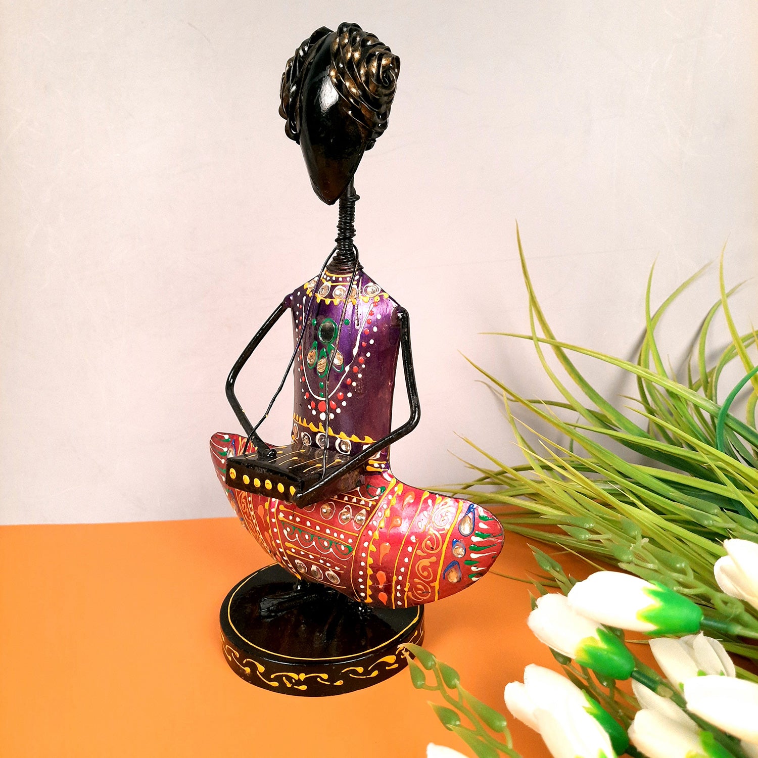 Showpiece Musician For Home Decor | Handicraft Figurines - For Table, Living Room, Bedroom & TV Unit| Show Piece For Office Desk & Gifts - 11 Inch - Apkamart