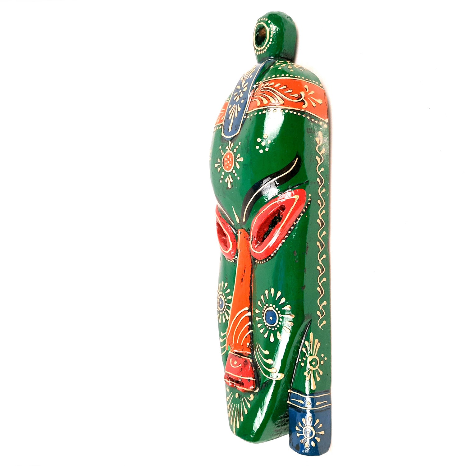 Tribal Wall Masks Tall | African Egyptian Hangings for Home Entrance & Living Room | Nazar Battu Hanging - for House, Door, Hallway, Balcony Decoration - 15 Inch - Apkamart