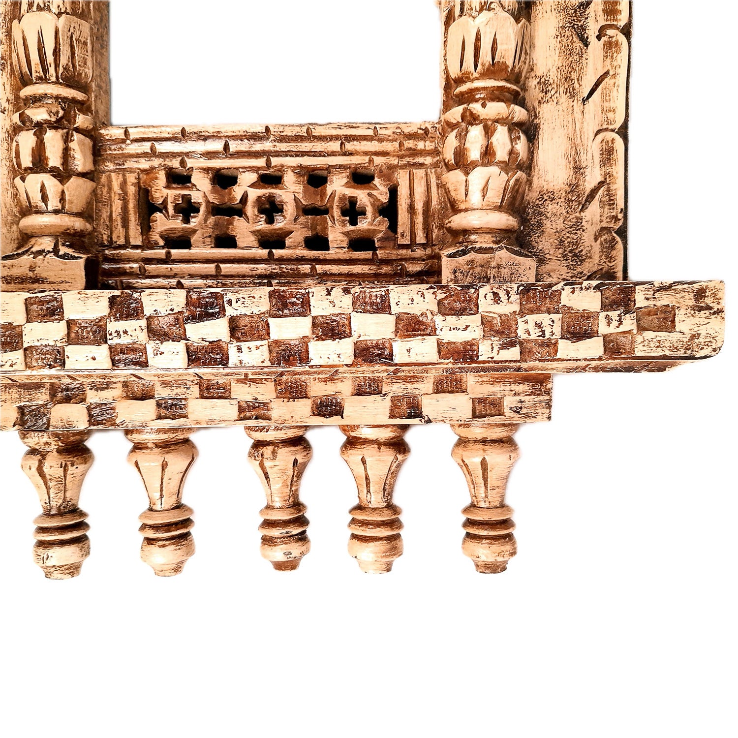 Jharokha Wall Hanging - Window Design | Wooden Jharokha Hangings for Photo Frame & Mirrors - For Home, Wall Decor, Living room, Entrance Decoration & Gifts - 27 Inch