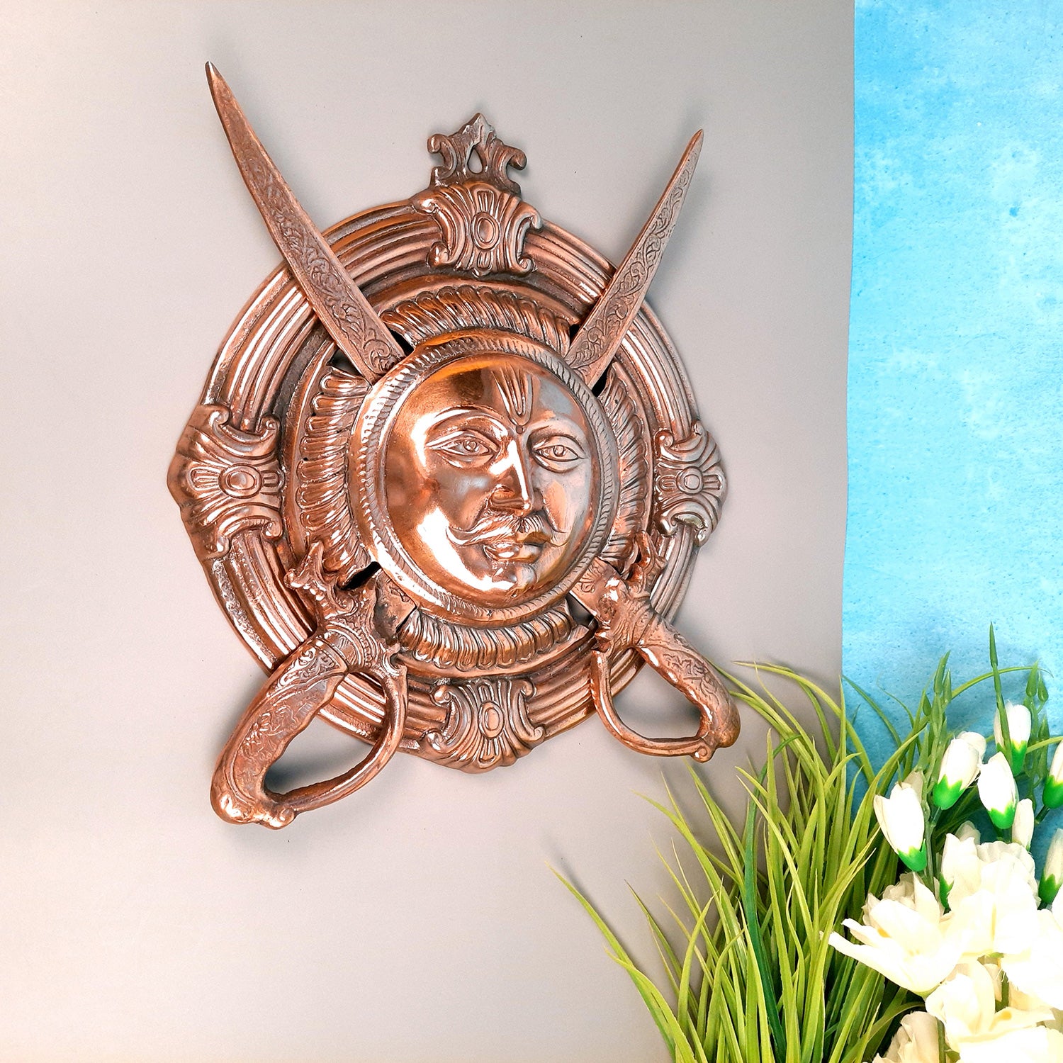 Dhal Talwar Wall Hanging | Sword & Shield Wall Mount Hangings - For Home, Living Room, Wall Decor & Gifts - Apkamart