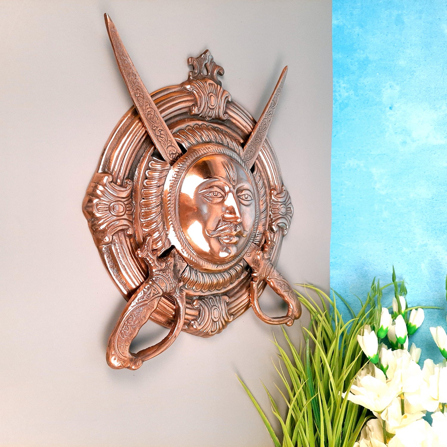 Dhal Talwar Wall Hanging | Sword & Shield Wall Mount Hangings - For Home, Living Room, Wall Decor & Gifts - Apkamart