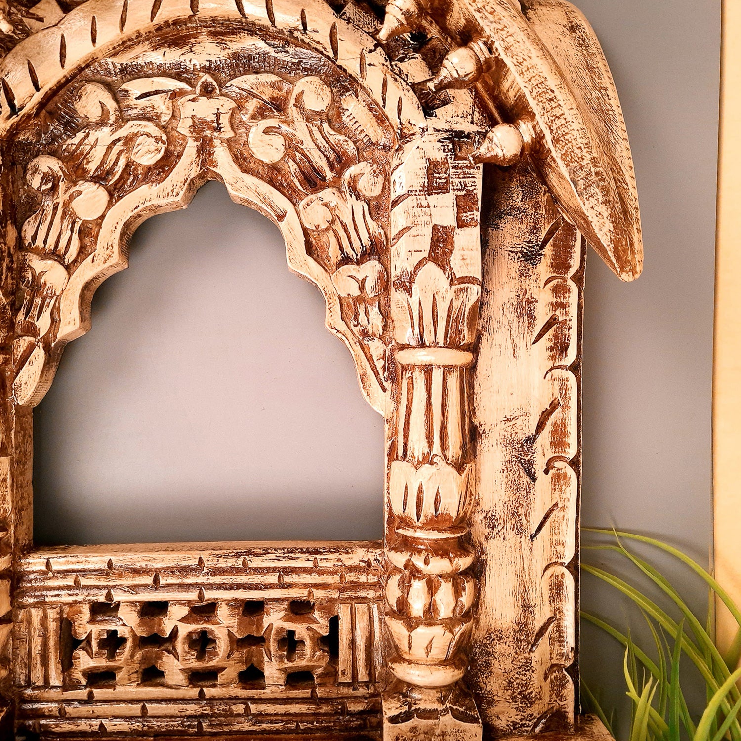 Jharokha Wall Hanging - Window Design | Wooden Jharokha Hangings for Photo Frame & Mirrors - For Home, Wall Decor, Living room, Entrance Decoration & Gifts - 27 Inch