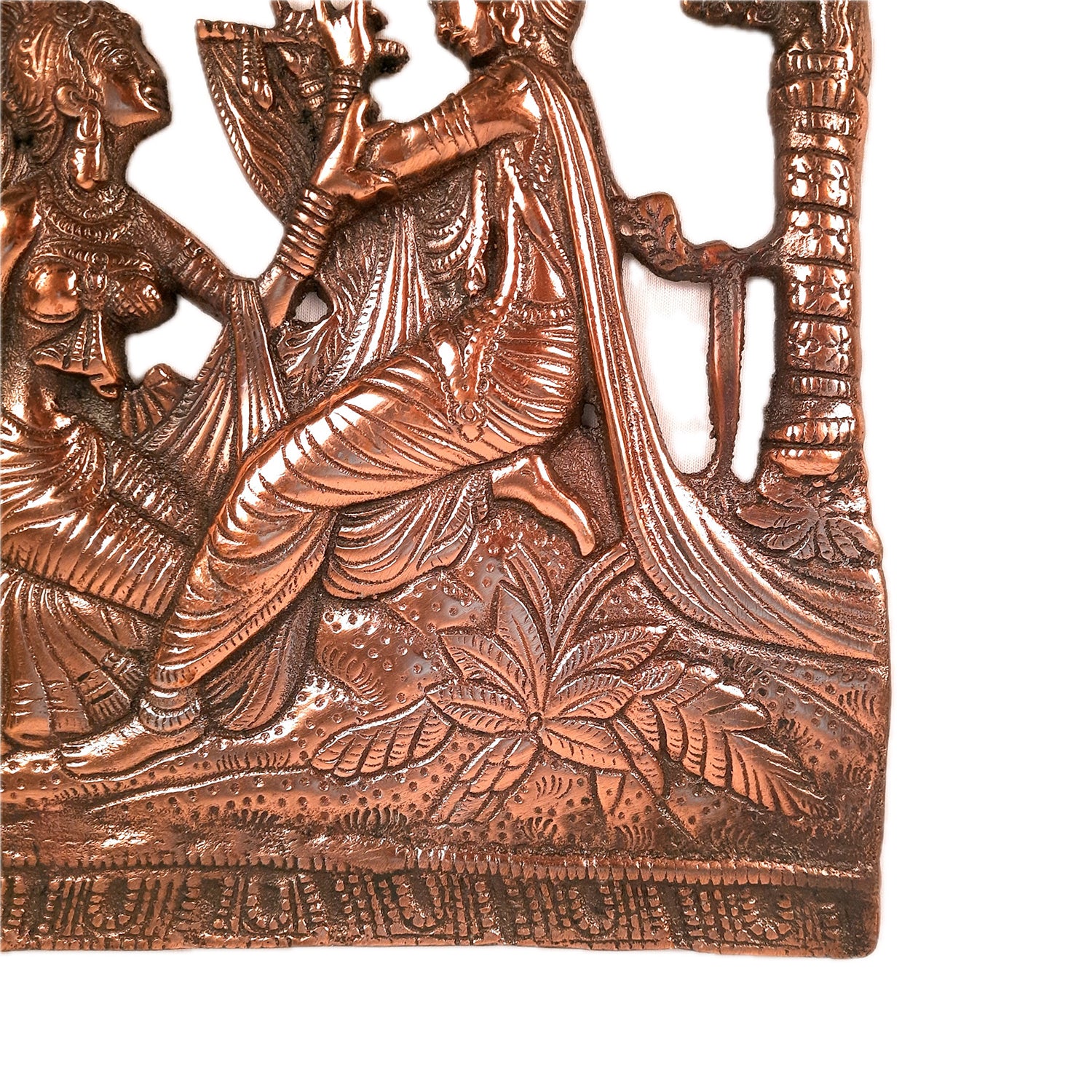 Radha Krishna Idol Wall Hanging Art | Radhe Krishna Wall Statue Murti | Religious Gifts | Wedding Gift for Couples - for Home, Living Room, Office, Puja , Entrance Decoration - 14 Inch - Apkamart